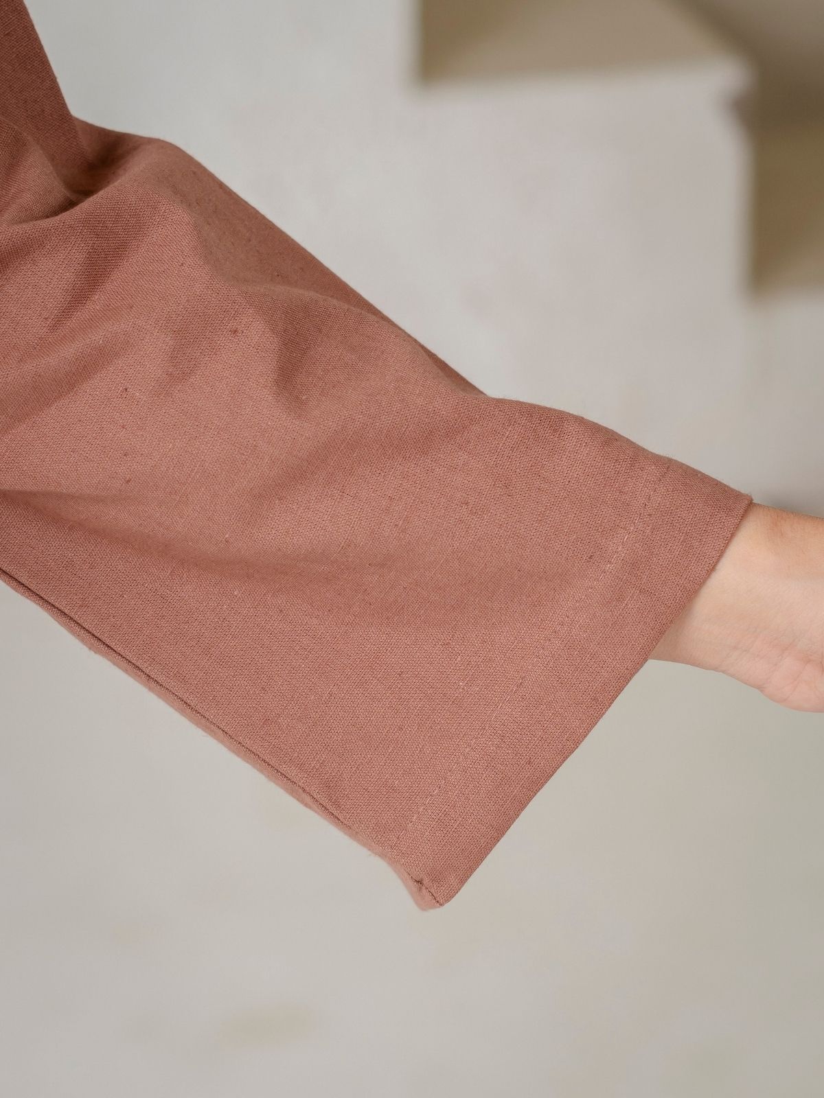 Light Brown Cotton bell Sleeves Shirts