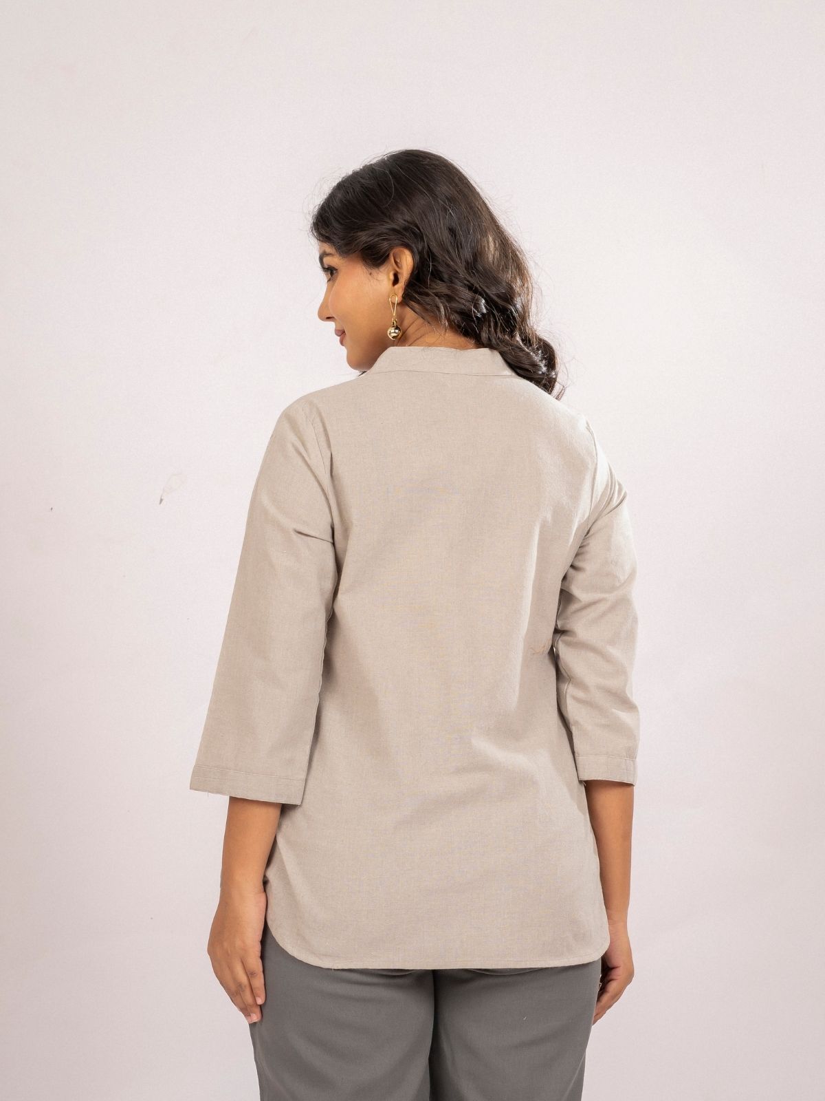Light Grey Cotton Comfort Tops