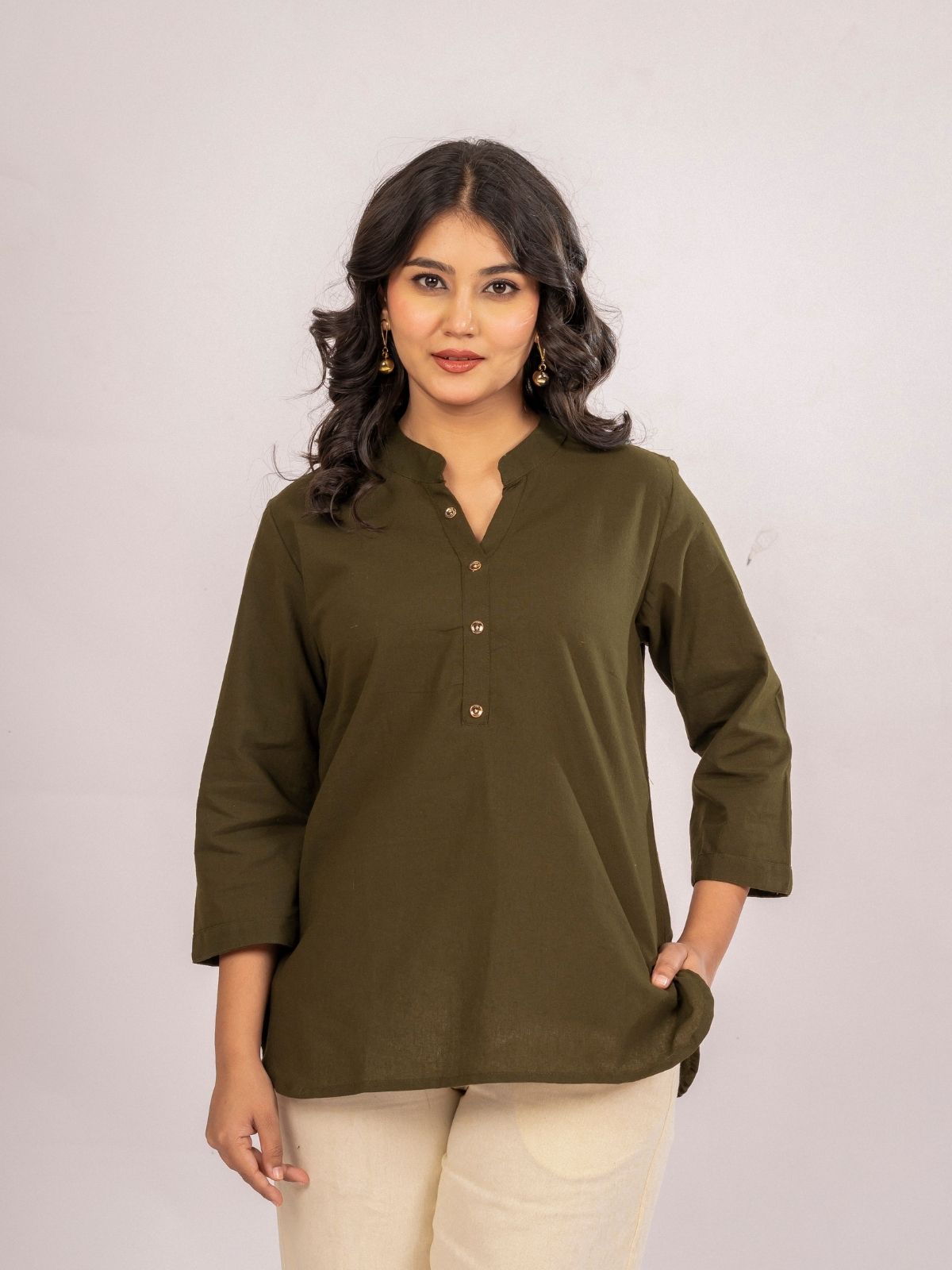 Mehndi Cotton Comfort Tops