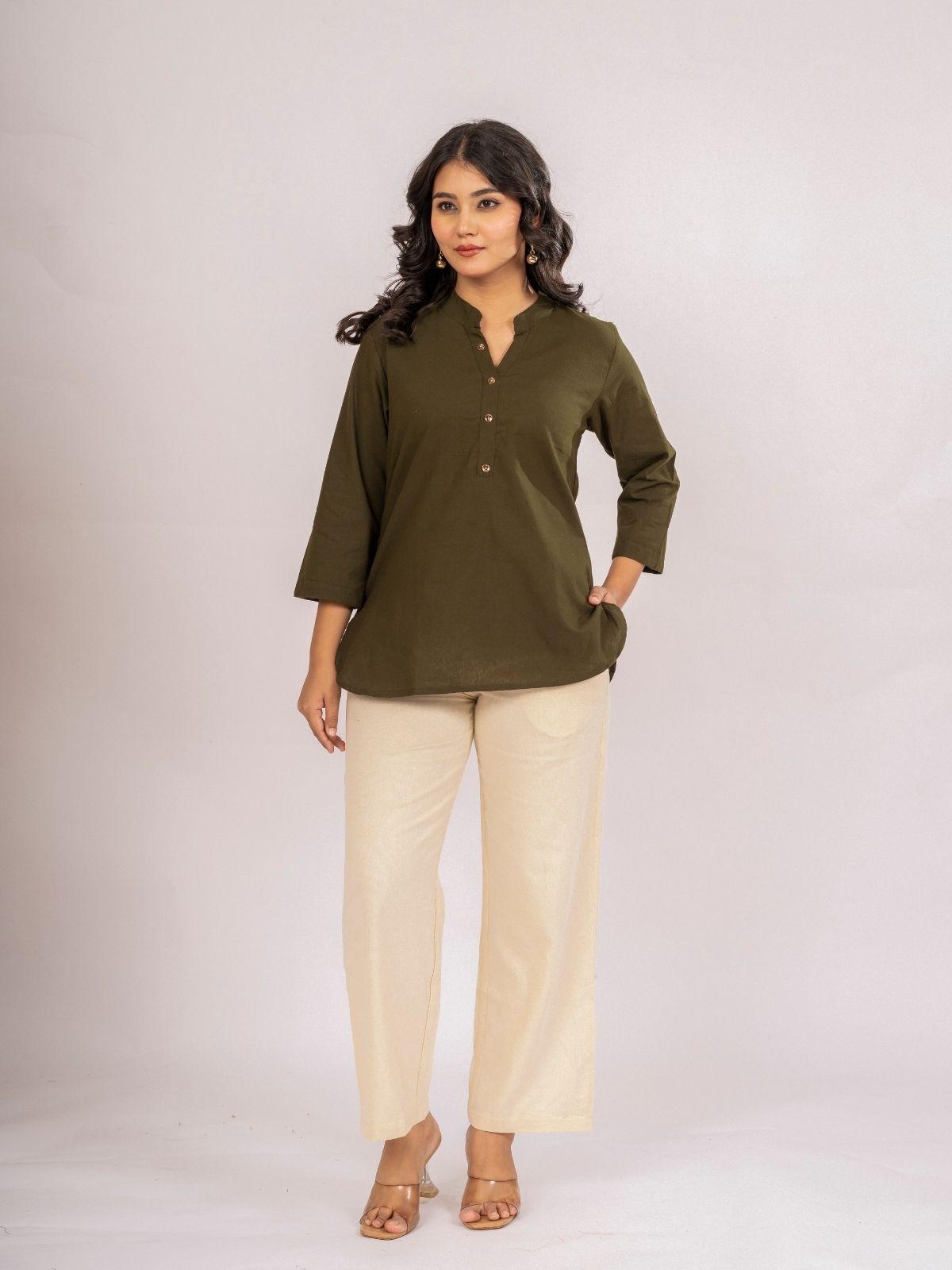 Mehndi Cotton Comfort Tops
