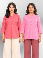 MauvePink & Pink Cotton Comfort Tops Combo