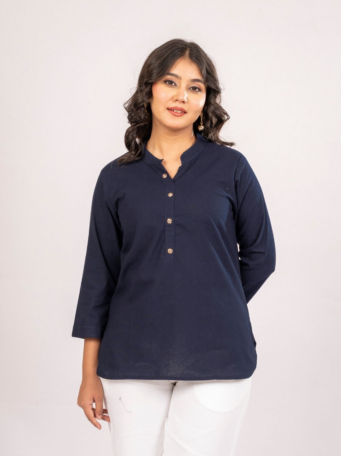 NavyBlue Cotton Comfort Tops