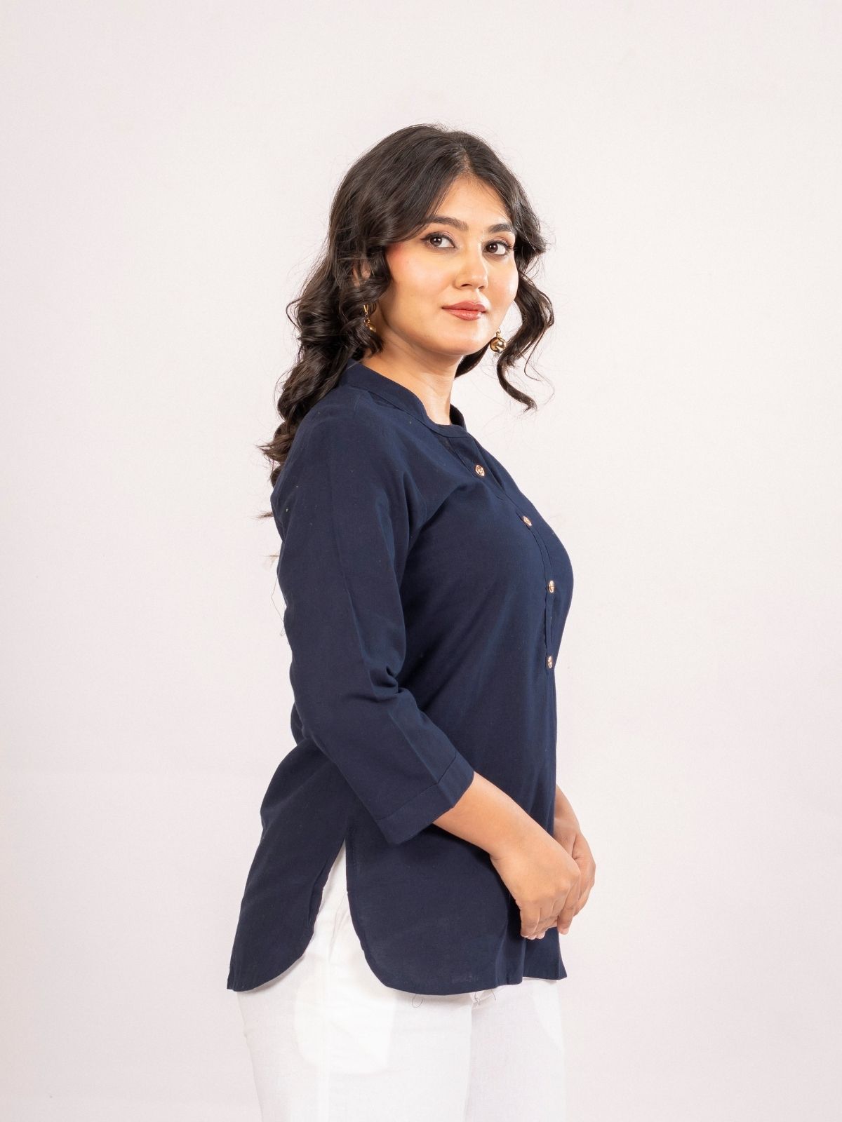 NavyBlue Cotton Comfort Tops