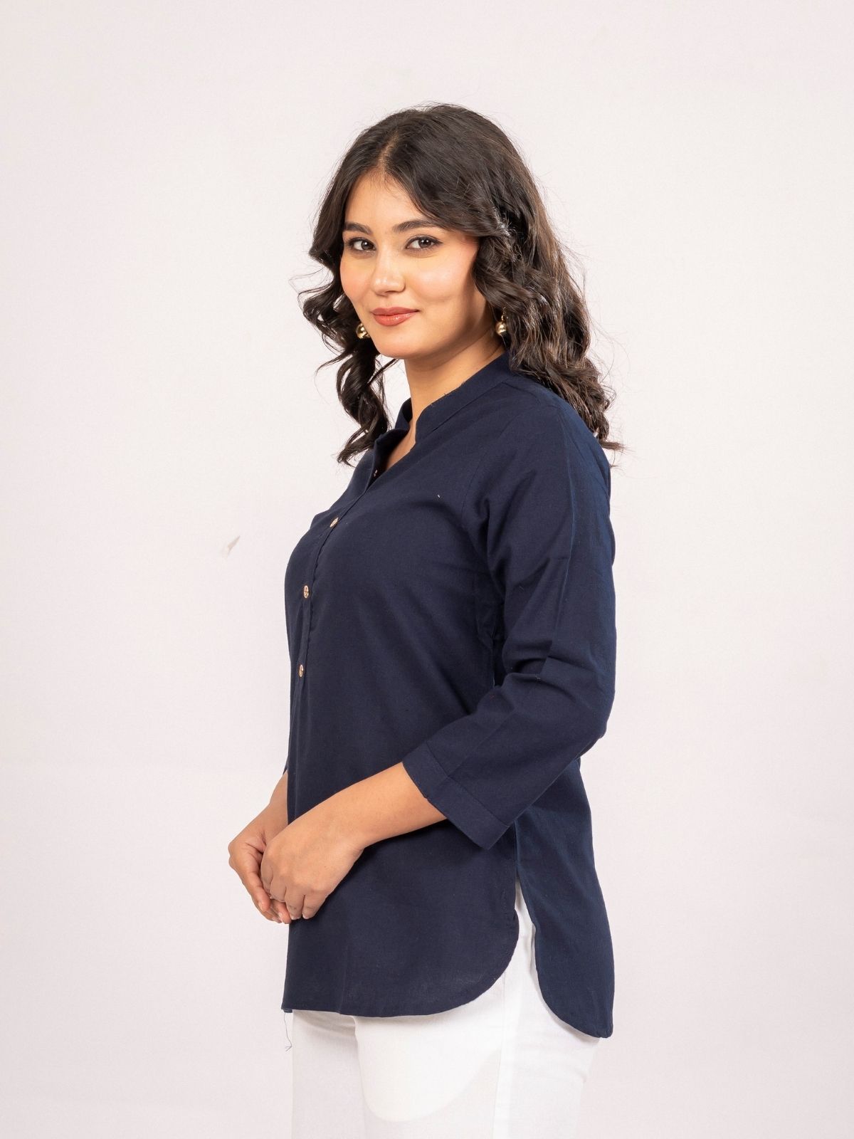 NavyBlue Cotton Comfort Tops