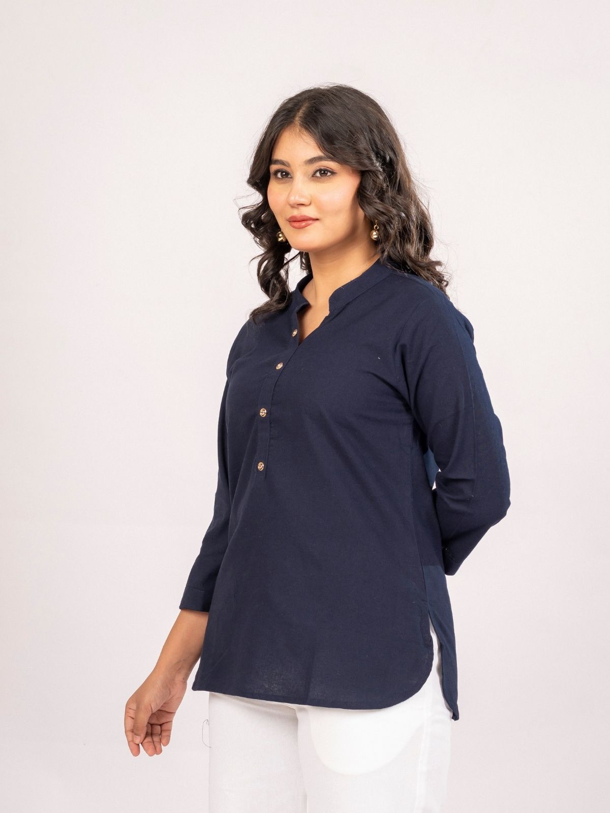 NavyBlue Cotton Comfort Tops