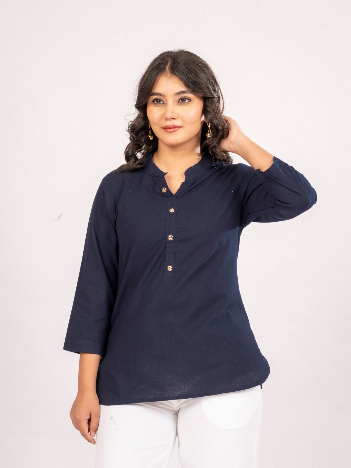 Brown & NavyBlue Cotton Comfort Tops Combo