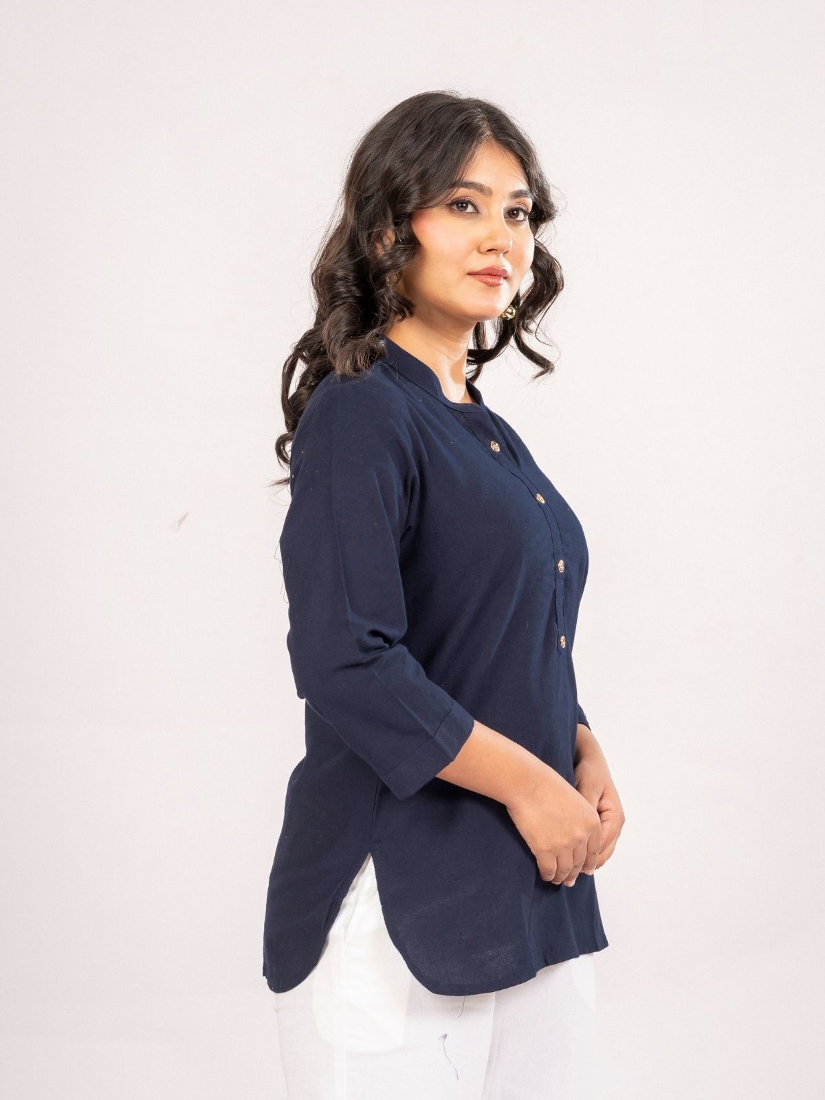 NavyBlue Cotton Comfort Tops