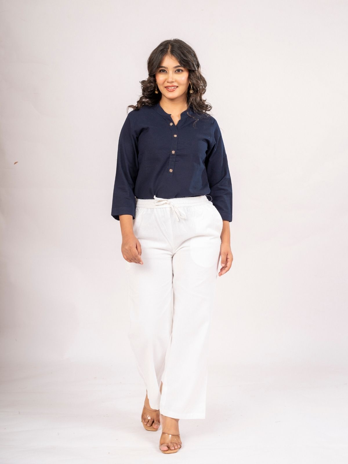 NavyBlue Cotton Comfort Tops