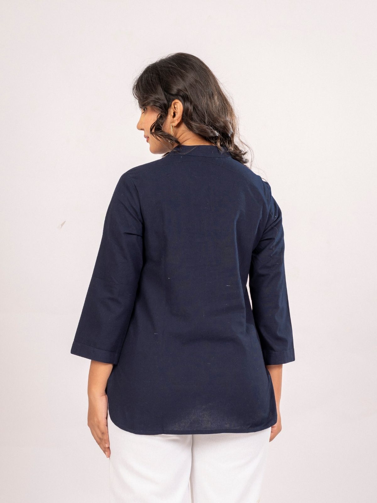 NavyBlue Cotton Comfort Tops