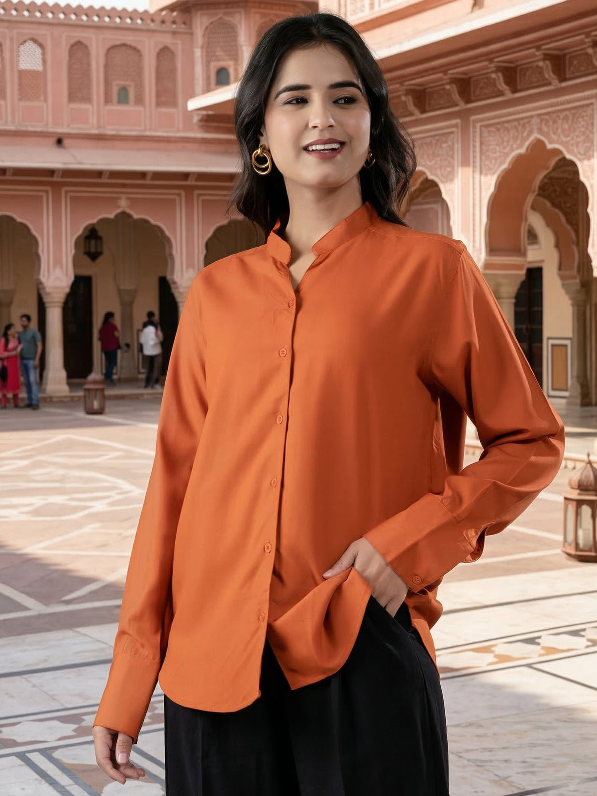 Orange Elite Viscose Shirt