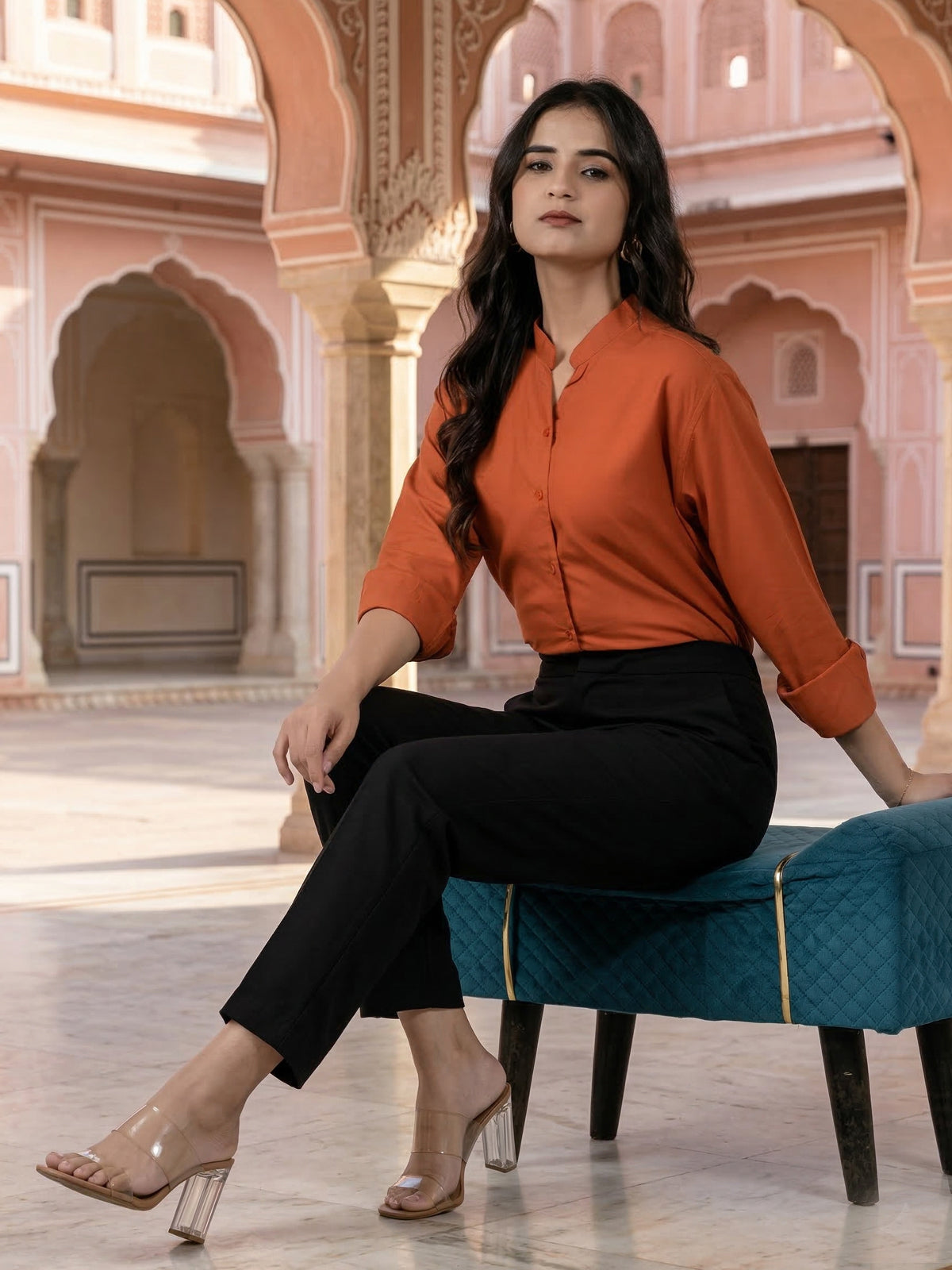 Orange Elite Viscose Shirt