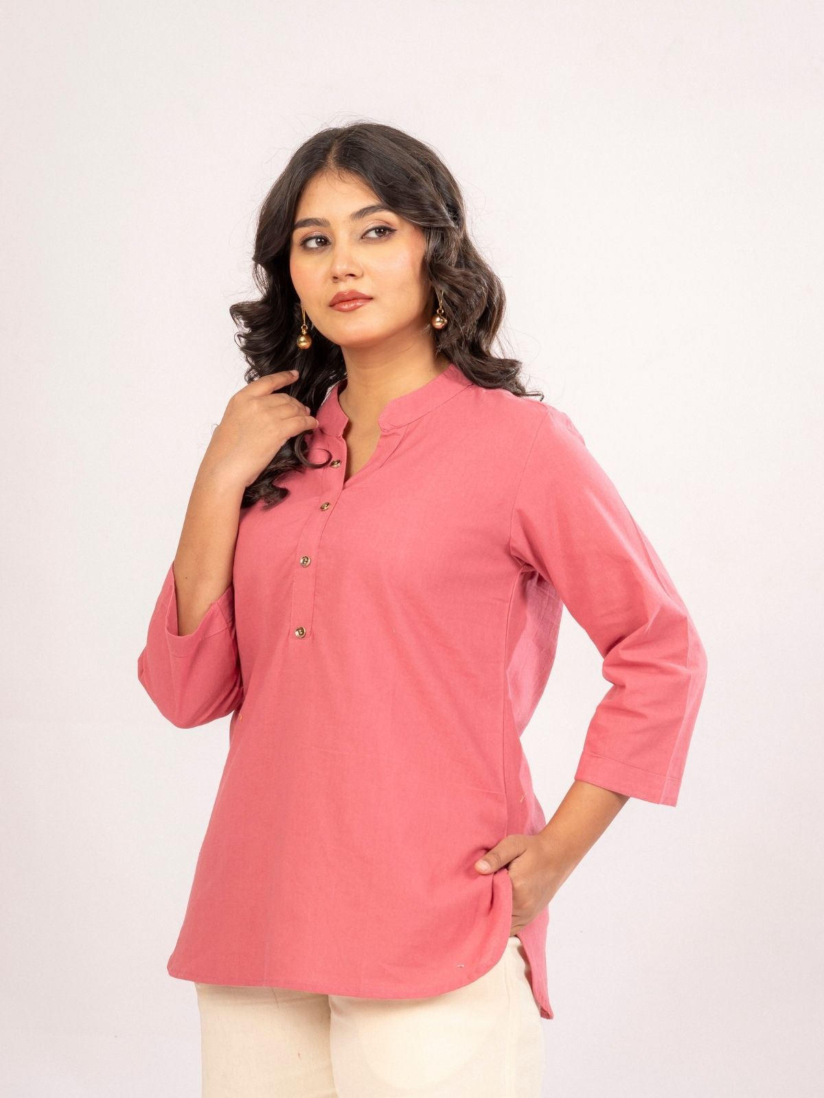 Peach Cotton Comfort Tops