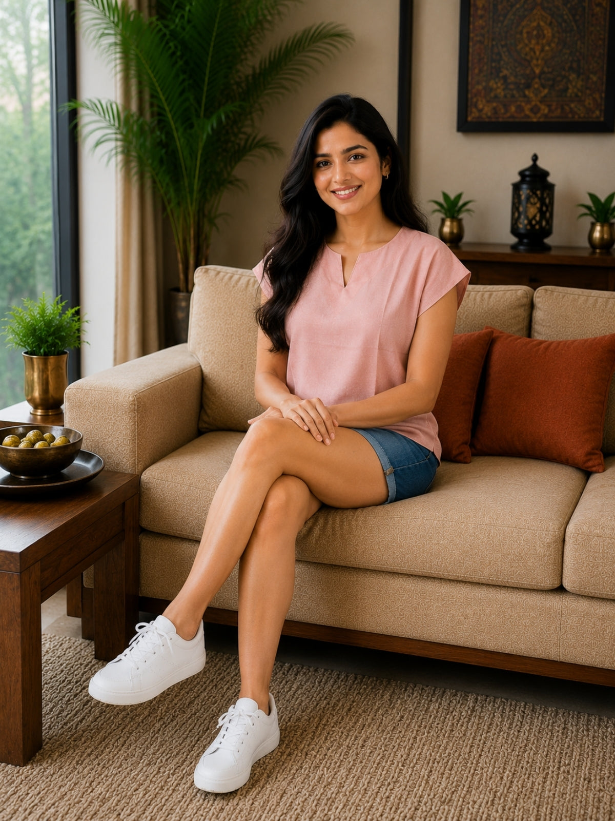 Peach Cotton Blends Top