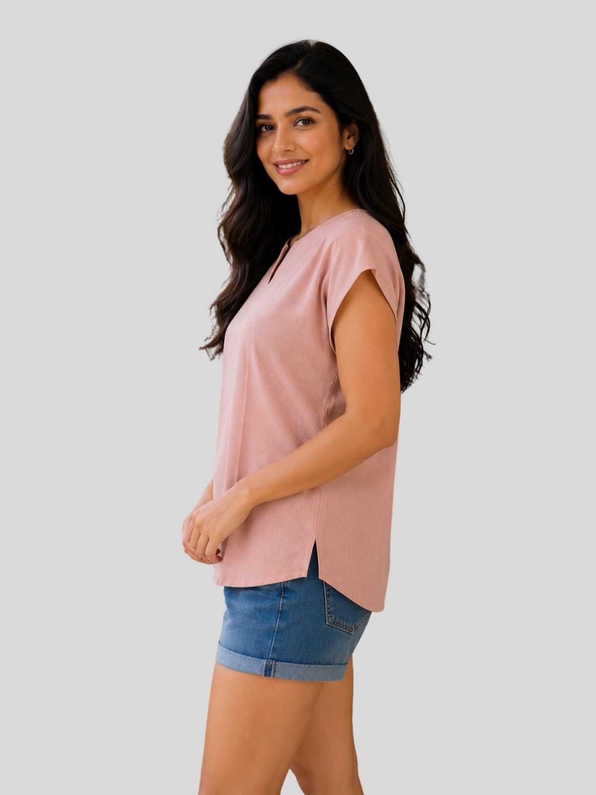 Peach & Pink Cotton Blends Tops Combo