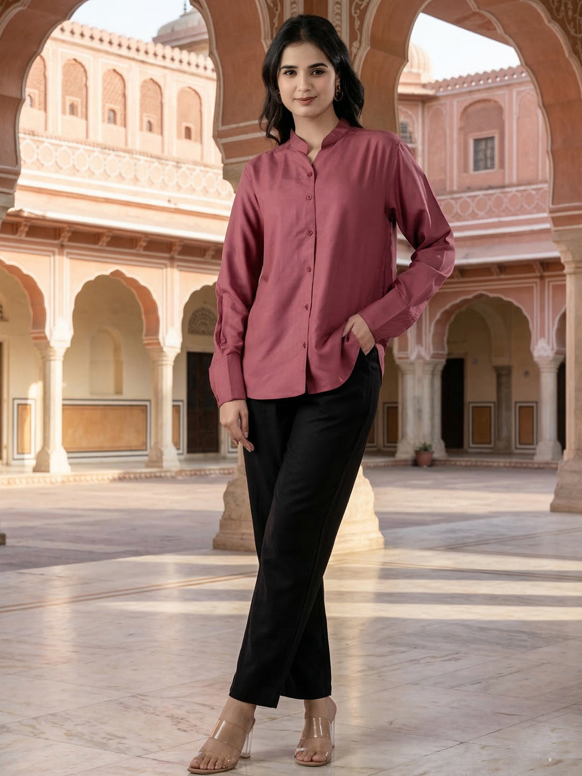 Peach Elite Viscose Shirt
