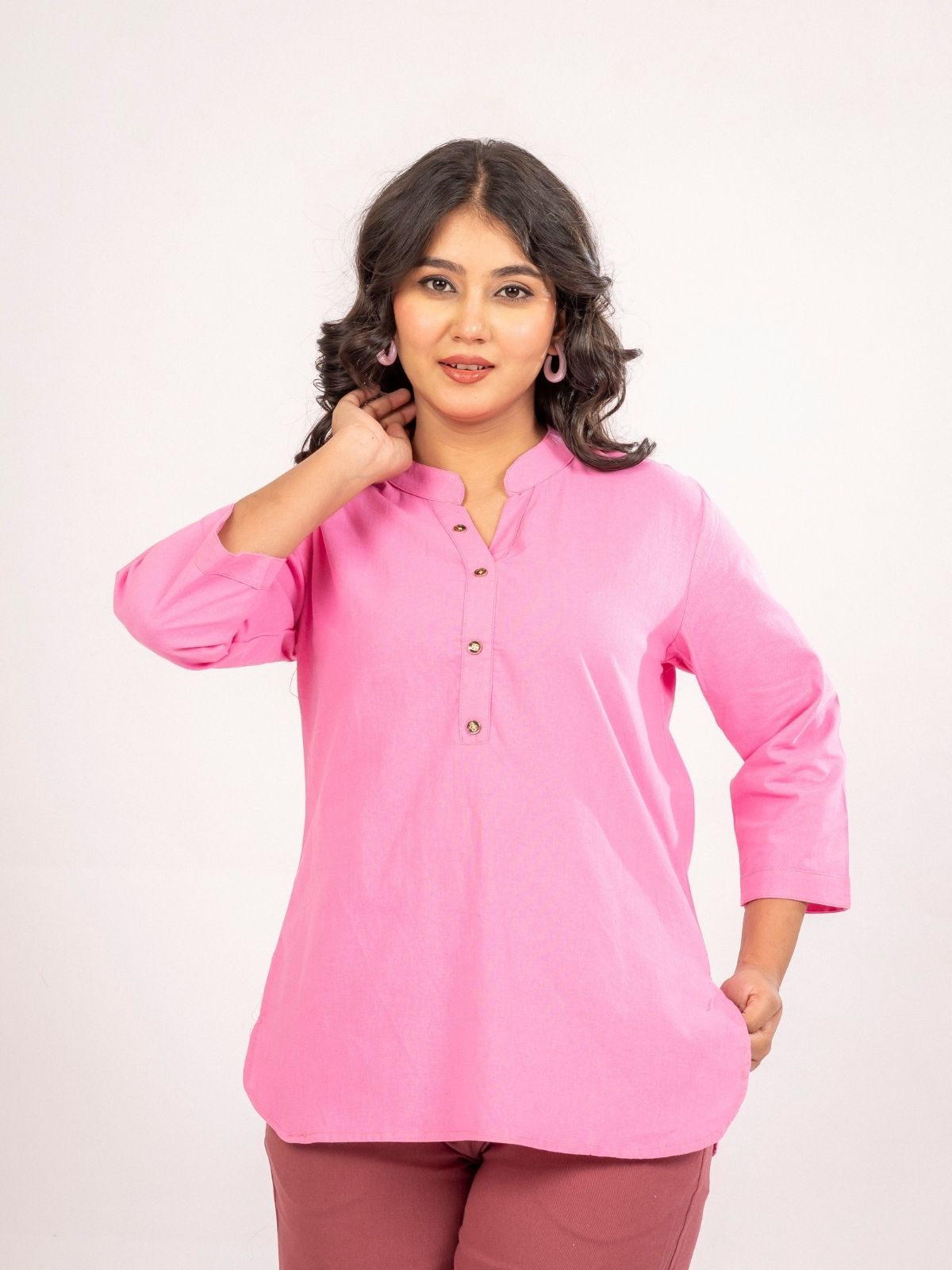 Pink Cotton Comfort Tops