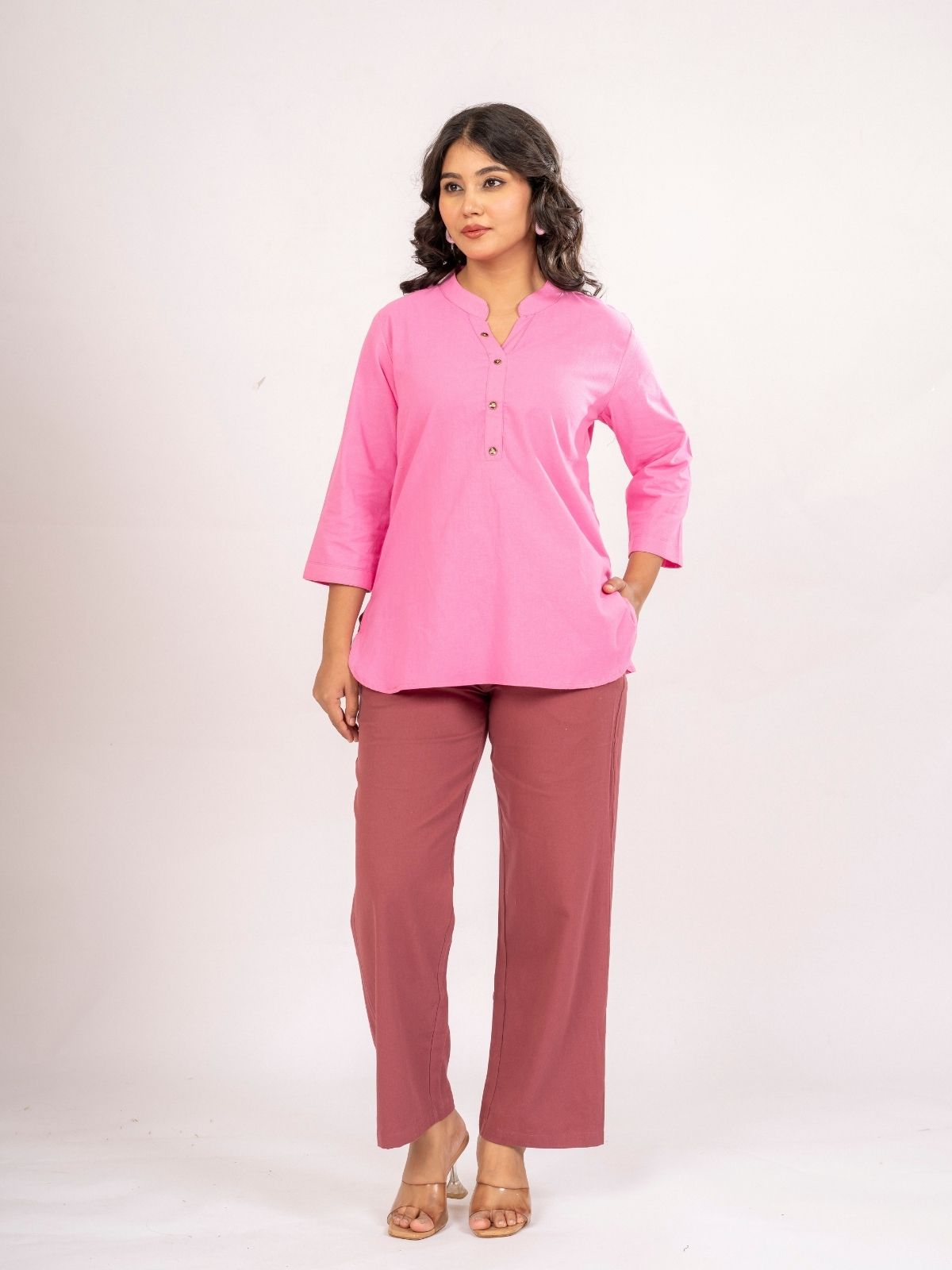 Pink Cotton Comfort Tops