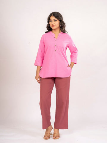 Pink Cotton Comfort Tops