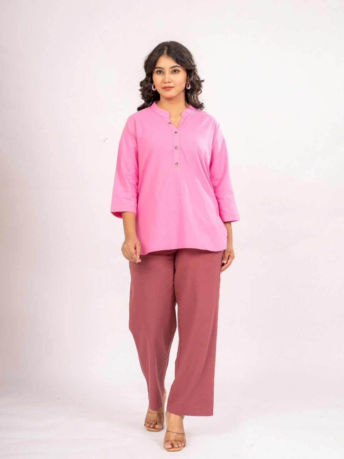 Pink Cotton Comfort Tops