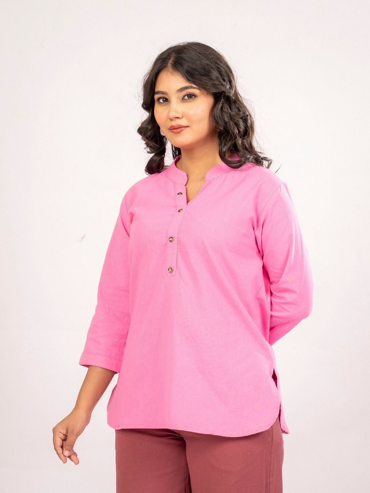 Pink Cotton Comfort Tops