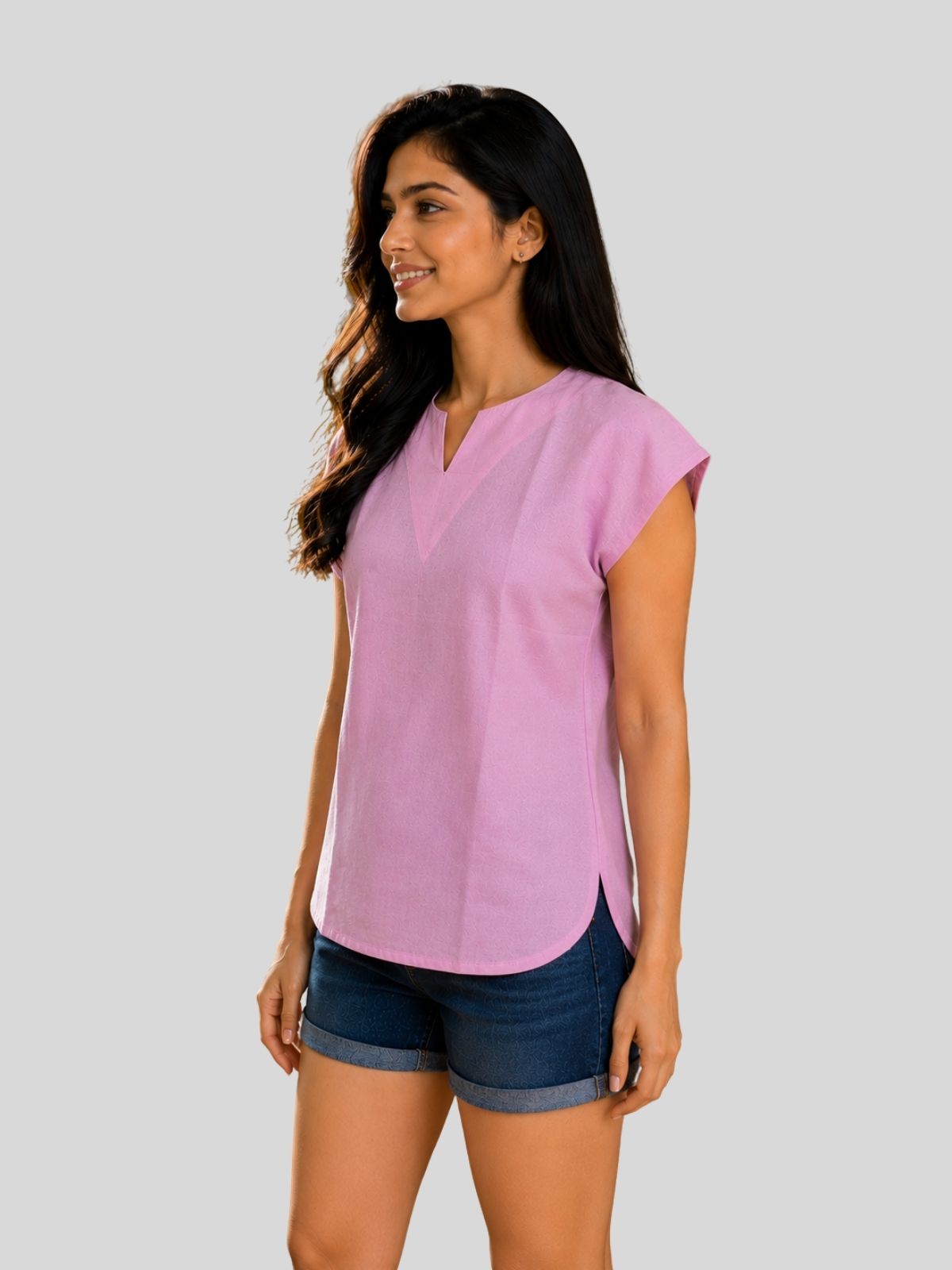 Pink & Purple Cotton Blends Tops Combo