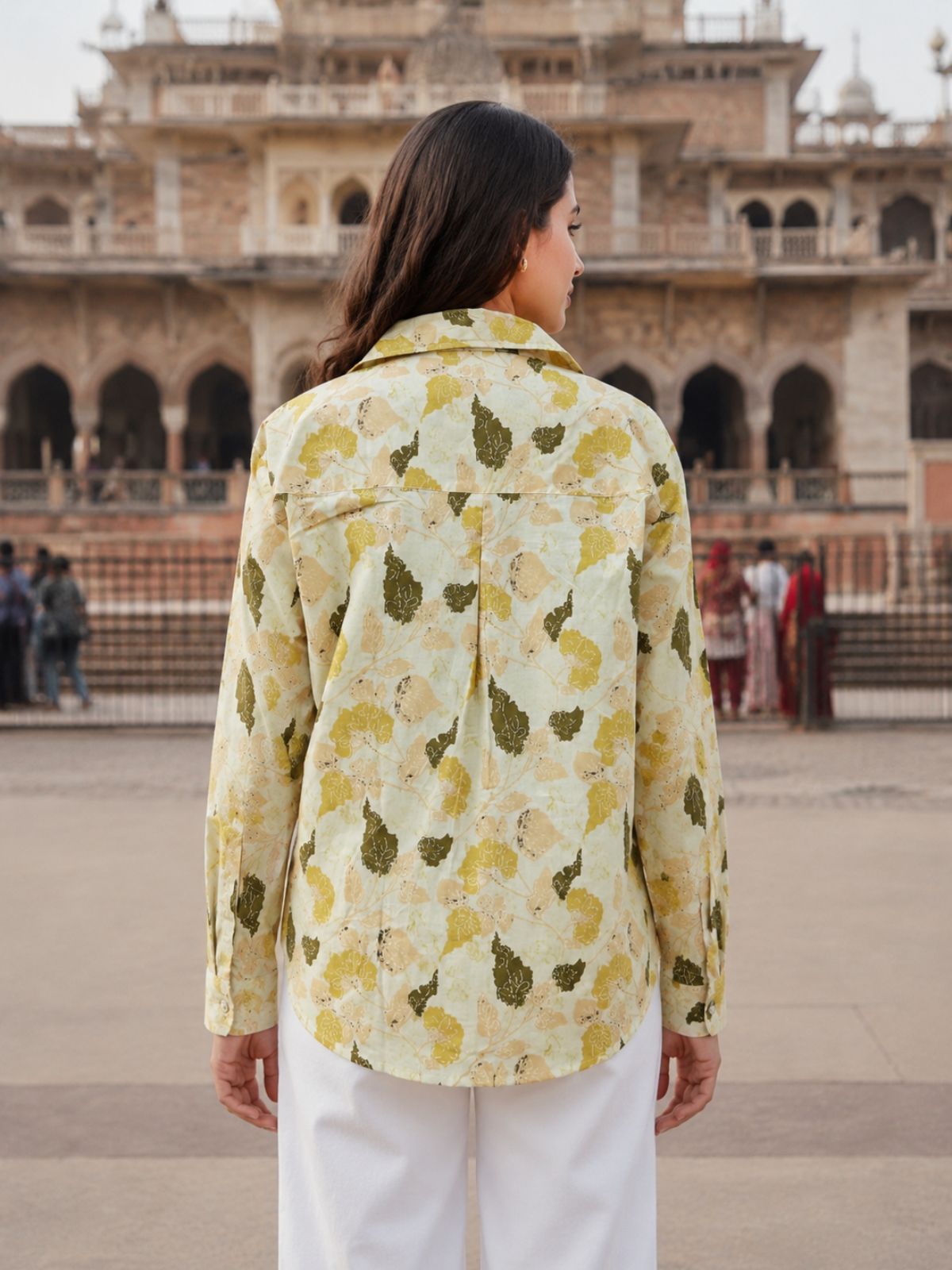 Women Printed Collar Cotton Shirts CM-003