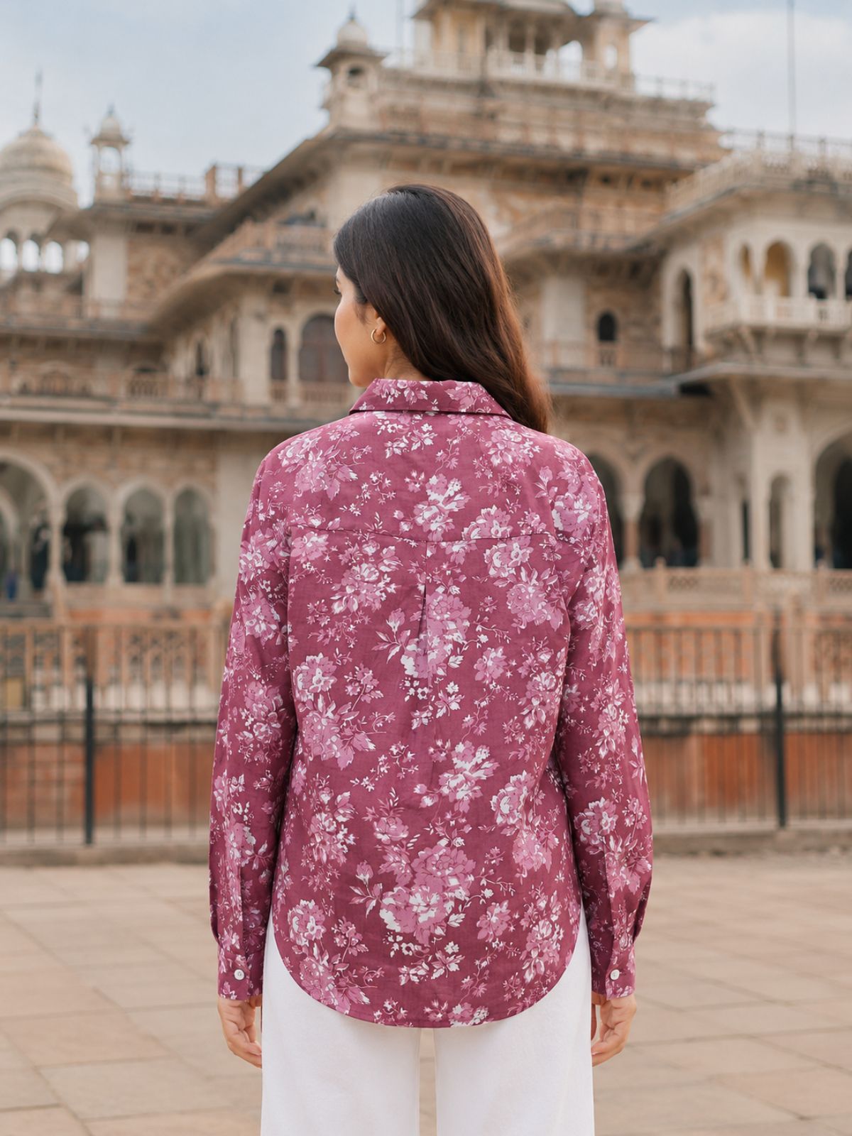 Women Printed Collar Cotton Shirts CM-009