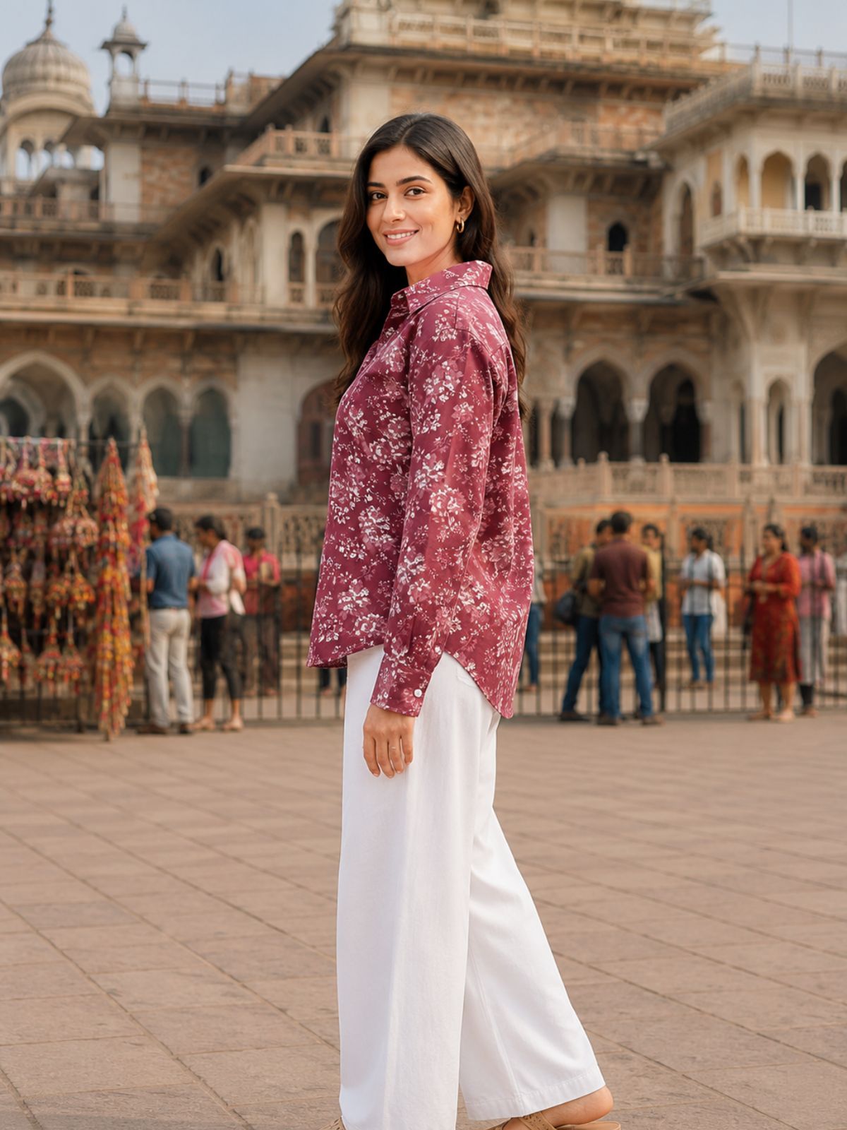 Women Printed Collar Cotton Shirts CM-009