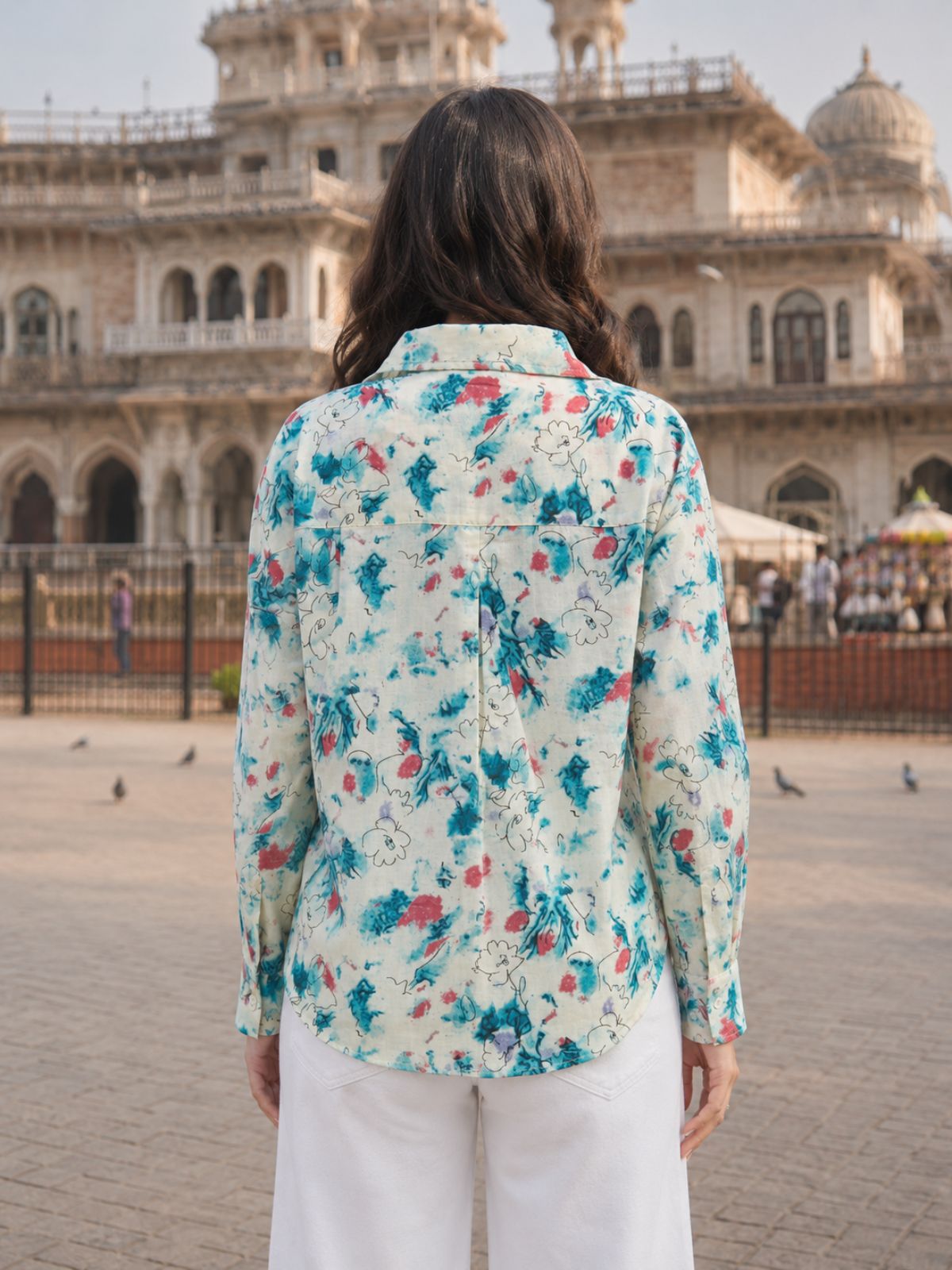 Women Printed Collar Cotton Shirts CM-010