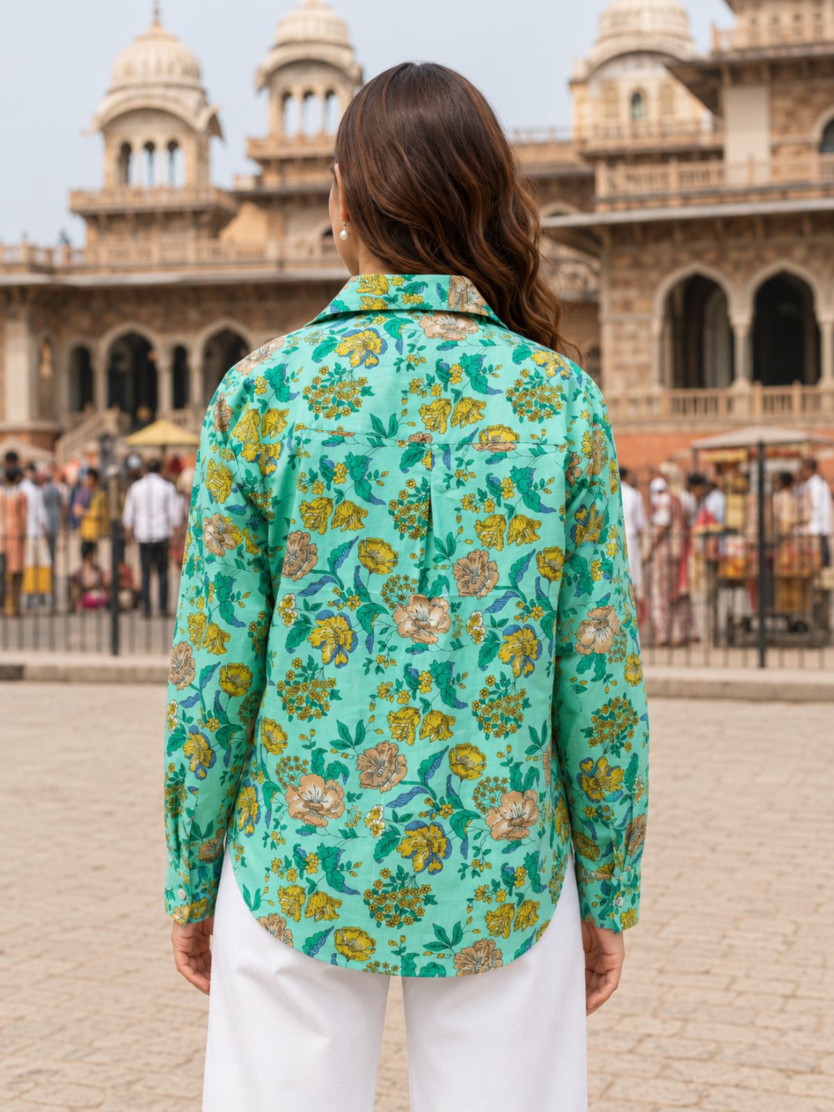 Women Printed Collar Cotton Shirts CM-014
