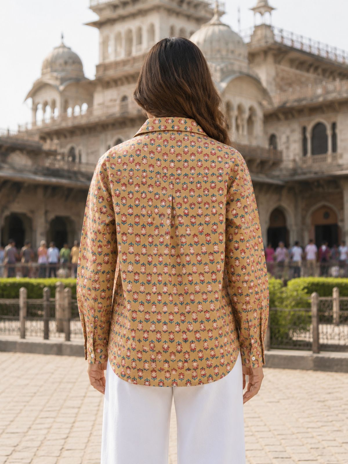 Women Printed Collar Cotton Shirts CM-015
