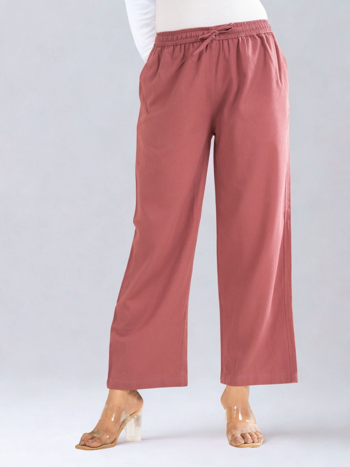 Rose Taupe Cotton Twill Pajama Pants