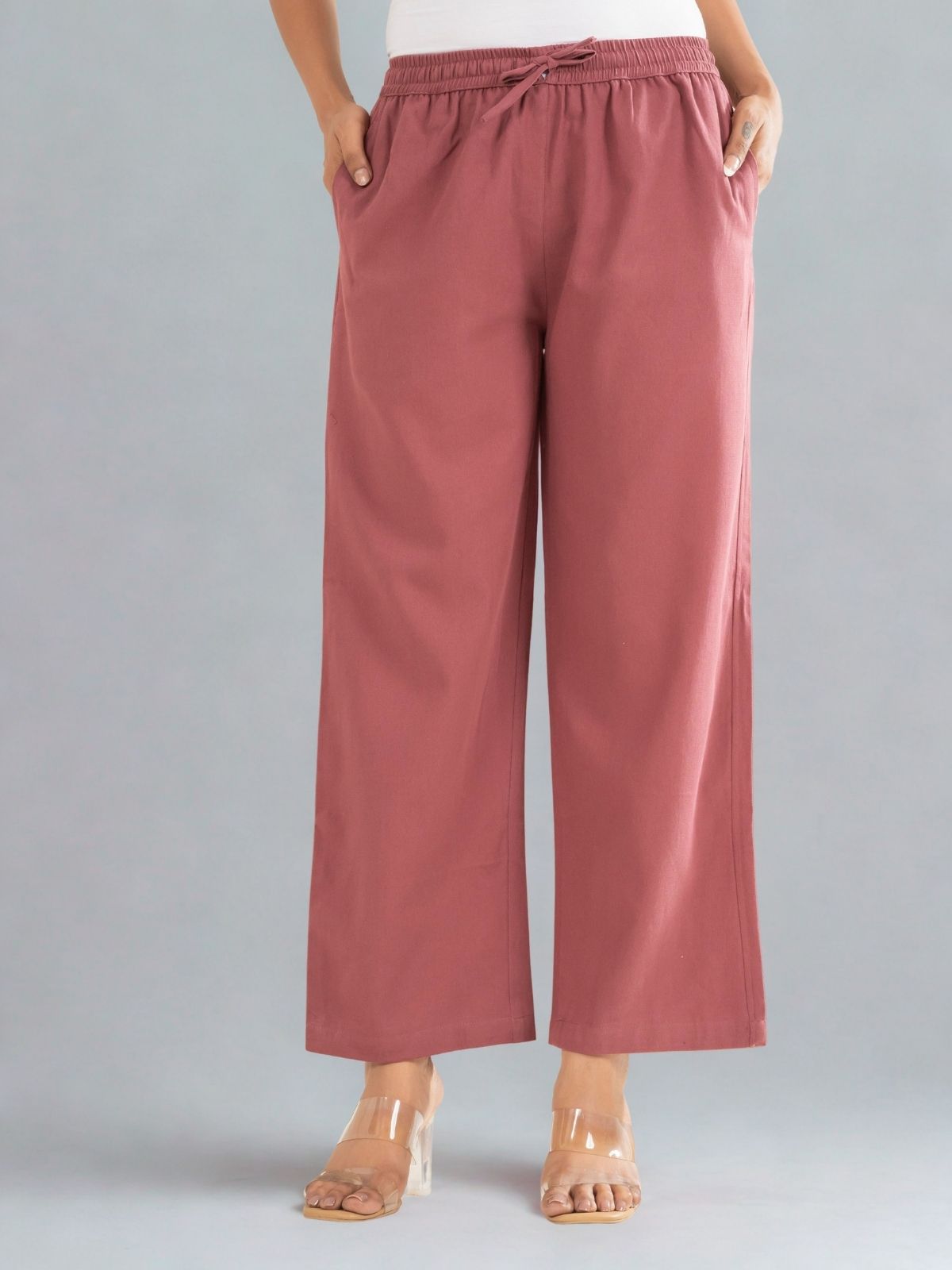 Rose Taupe Cotton Twill Pajama Pants