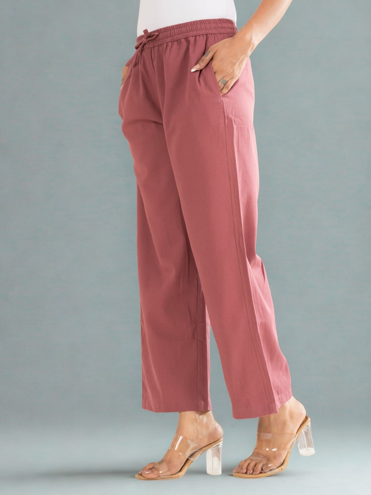 Rose Taupe Cotton Twill Pajama Pants