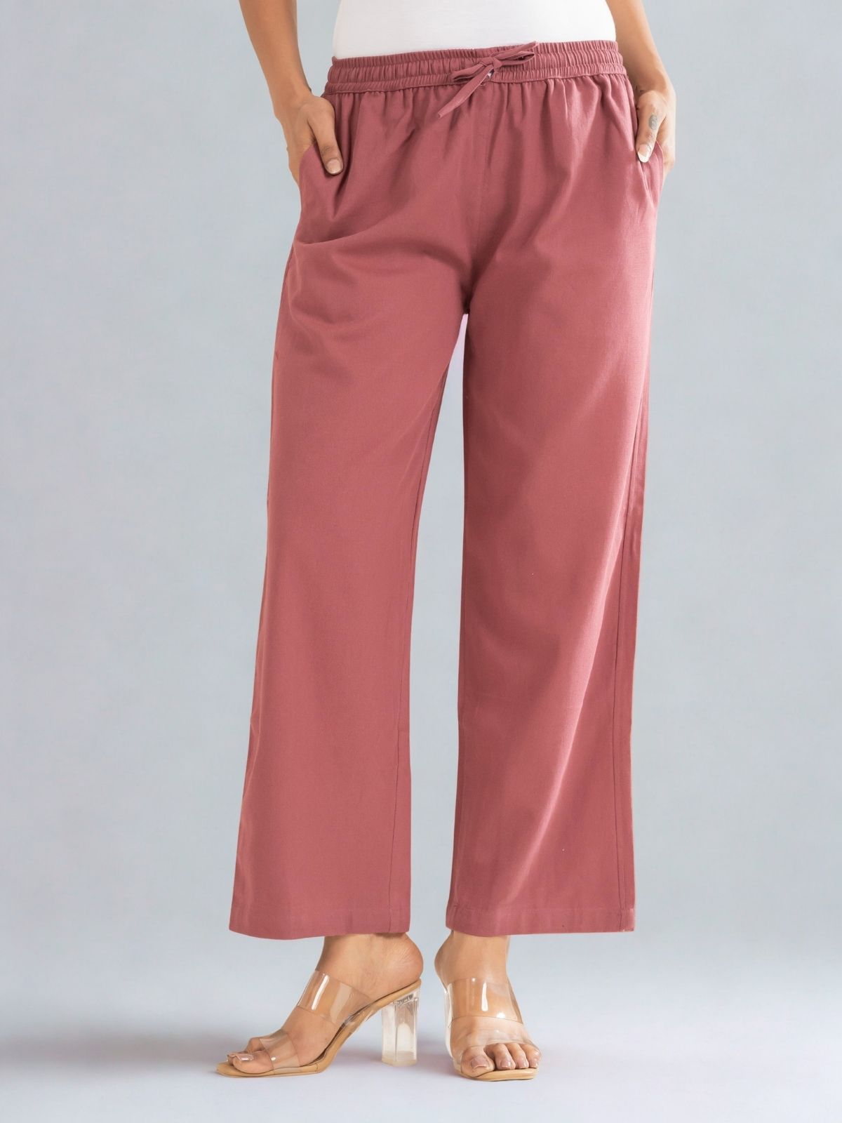 Rose Taupe Cotton Twill Pajama Pants