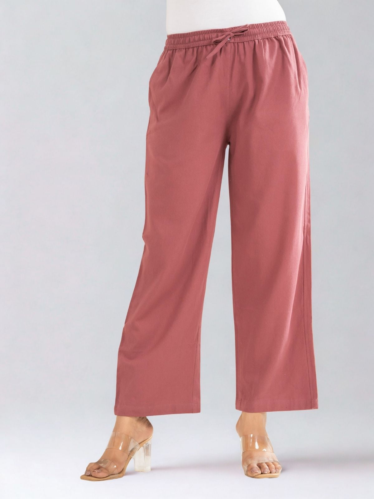 Rose Taupe Cotton Twill Pajama Pants