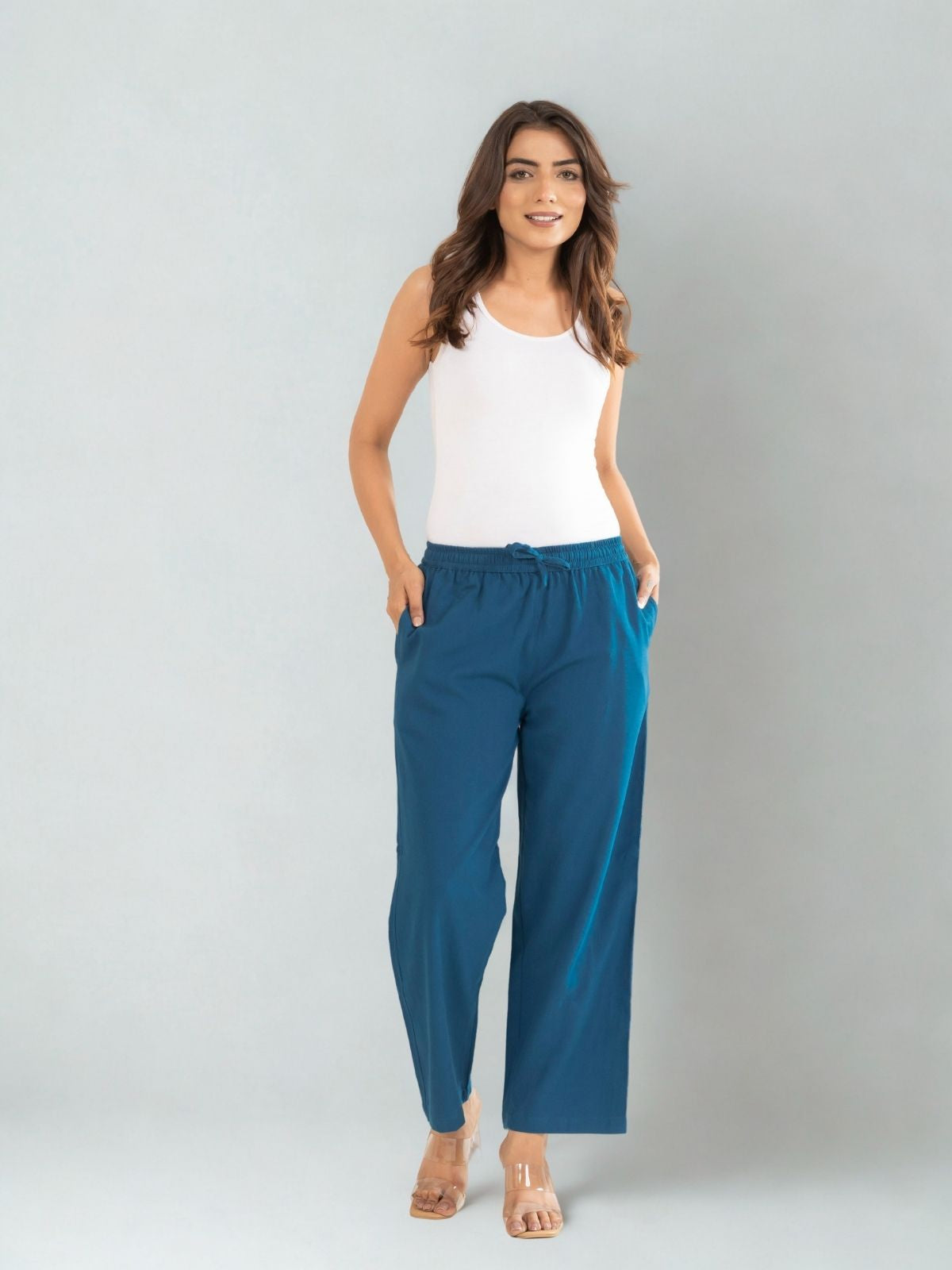 TealBlue Cotton Twill Pajama Pants