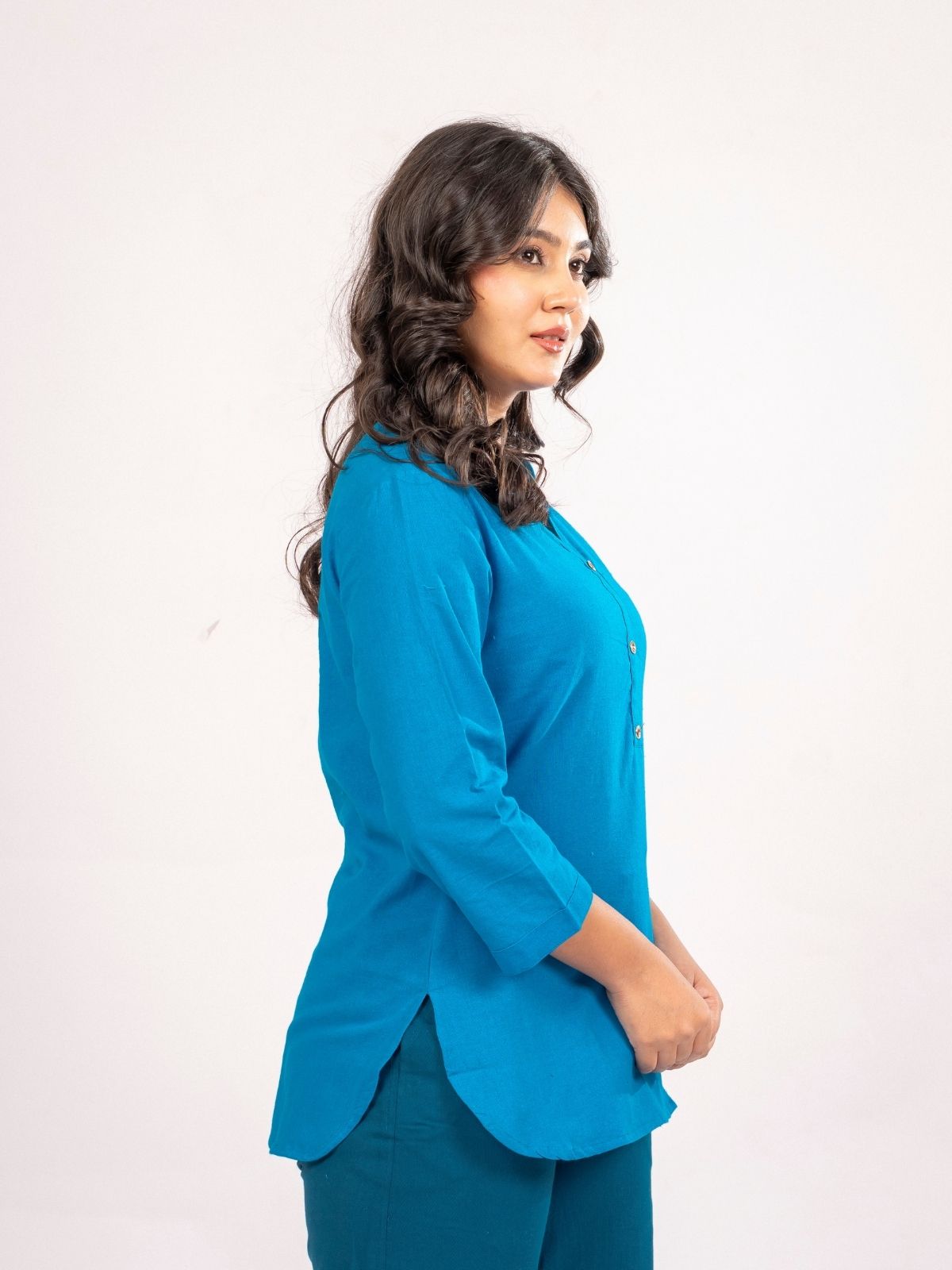 Beige & Turquoise Cotton Comfort Tops Combo