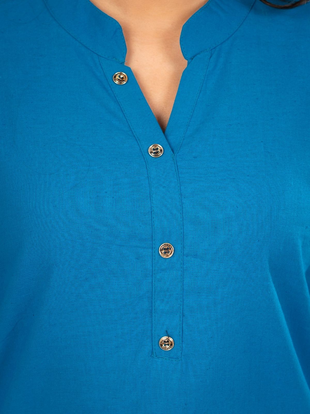 Black & Turquoise Cotton Comfort Tops Combo