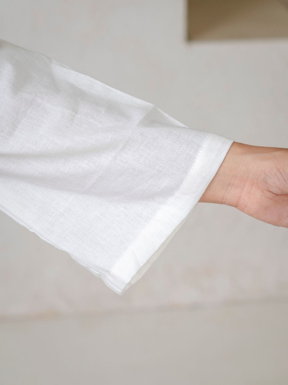 White Cotton bell Sleeves Shirts