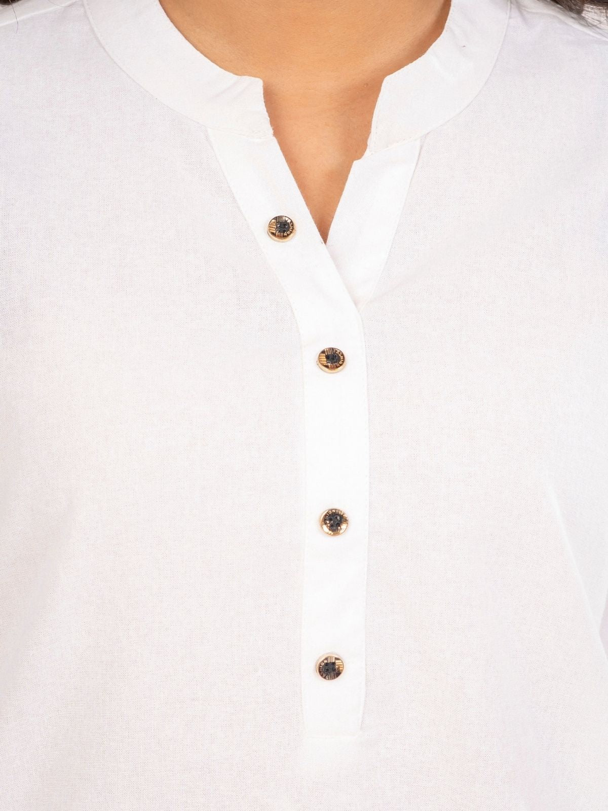 White Cotton Comfort Tops