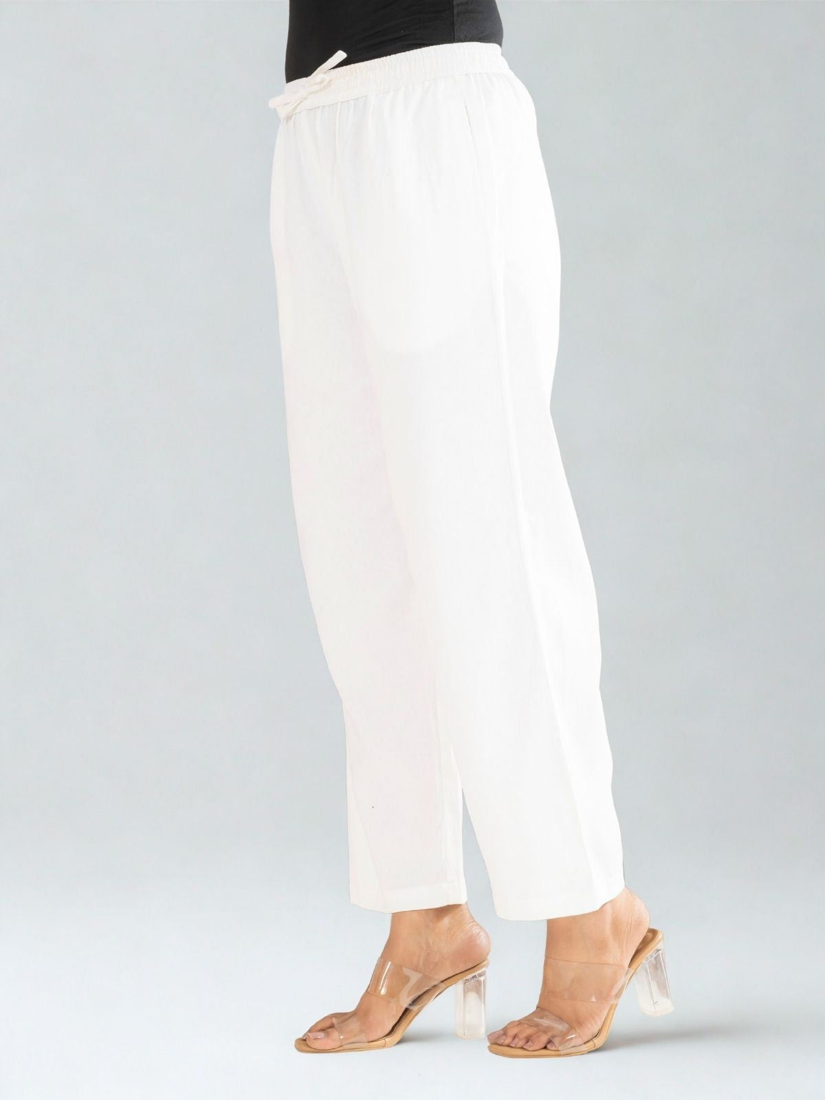 White Cotton Twill Pajama Pants