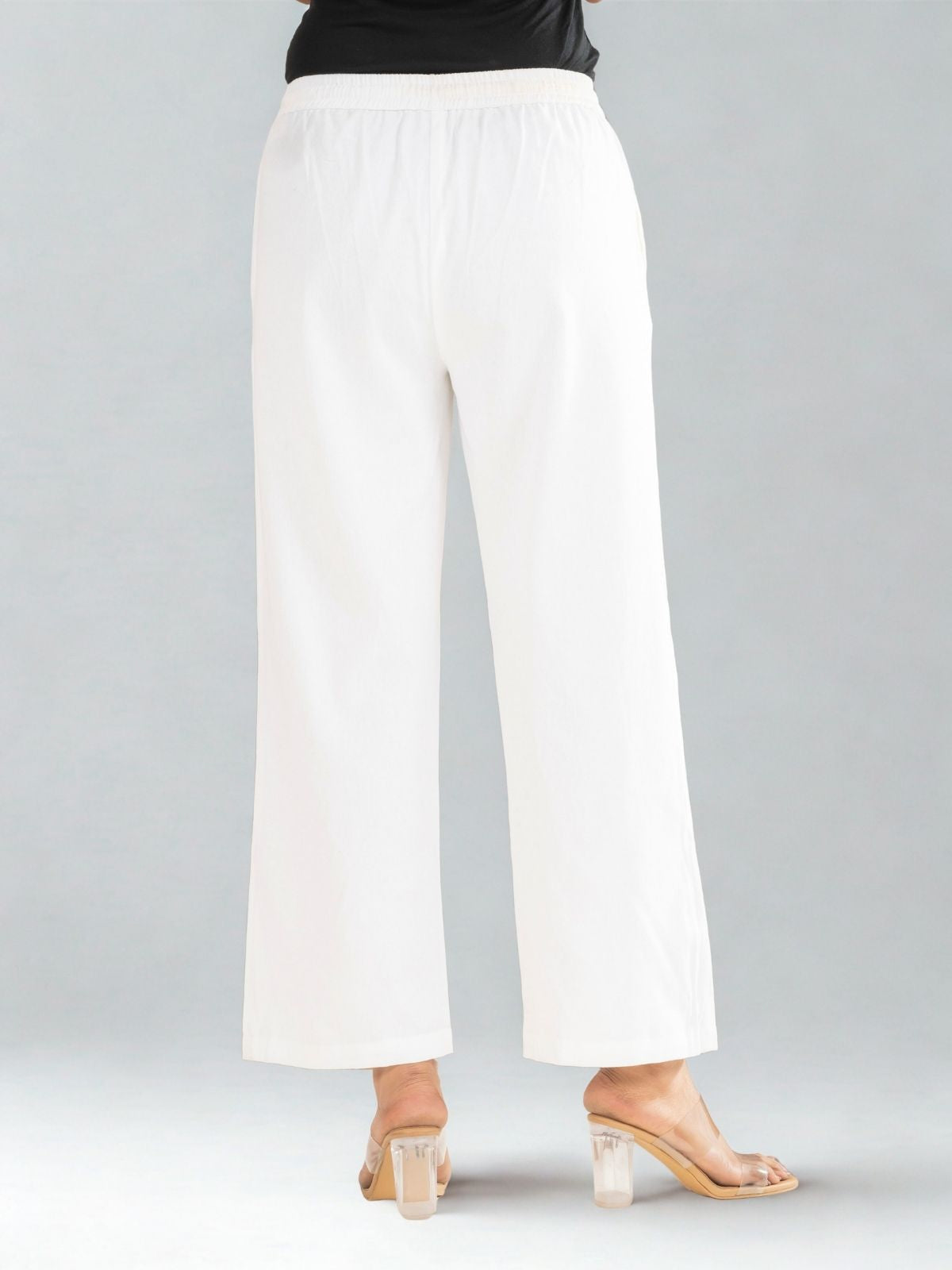 White Cotton Twill Pajama Pants