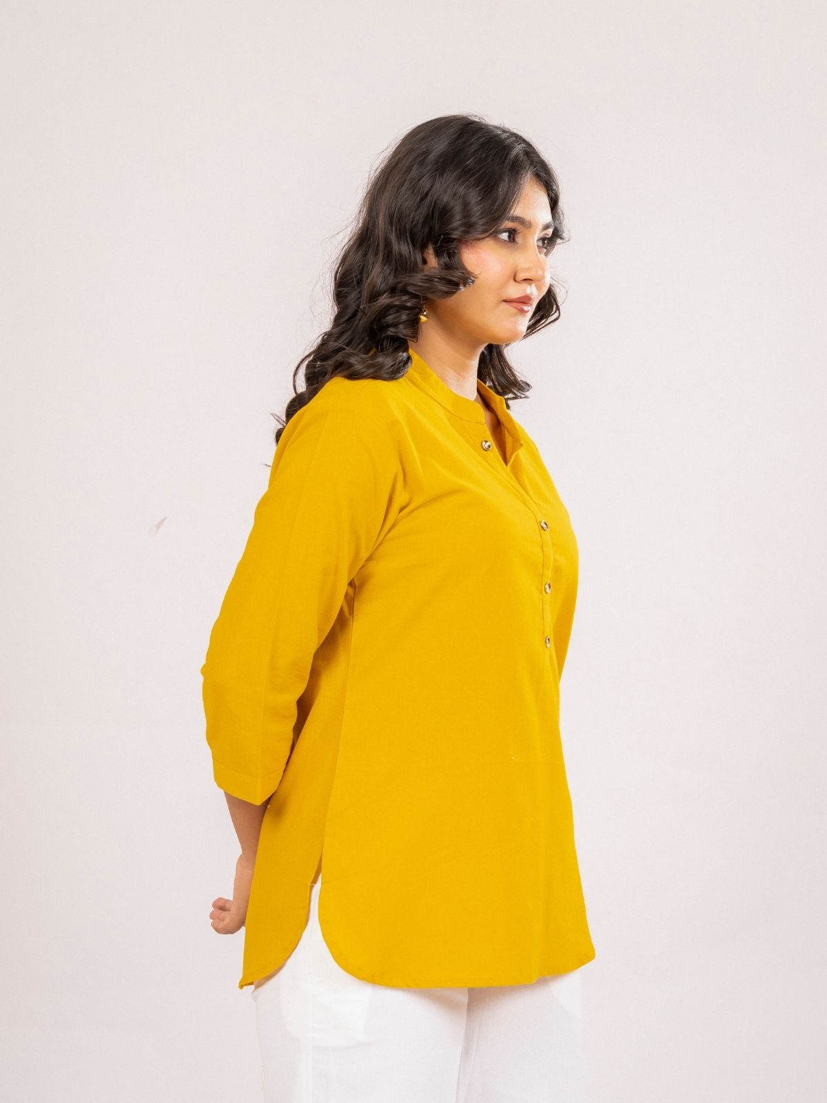 Yellow Cotton Comfort Tops