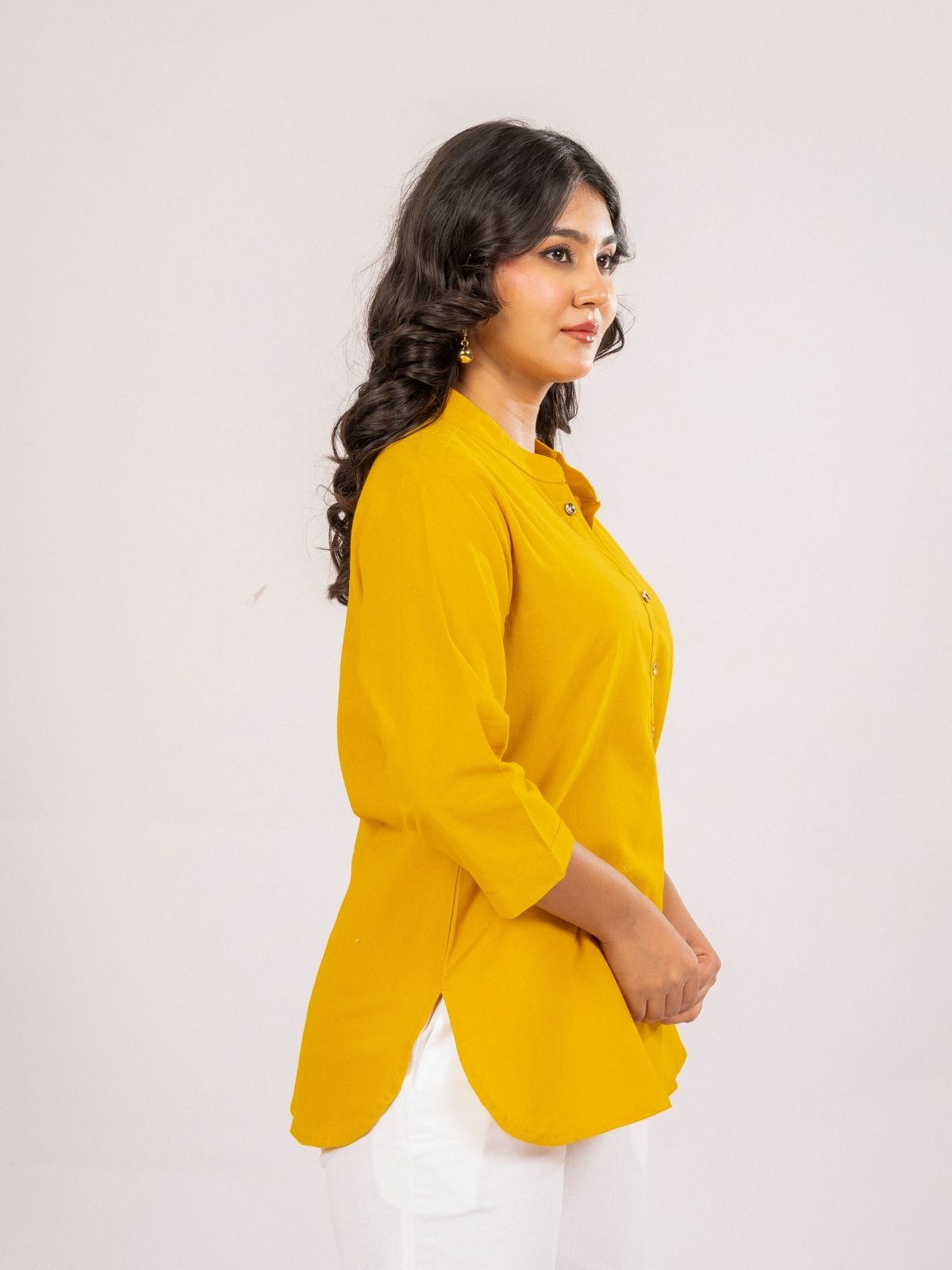 Yellow Cotton Comfort Tops