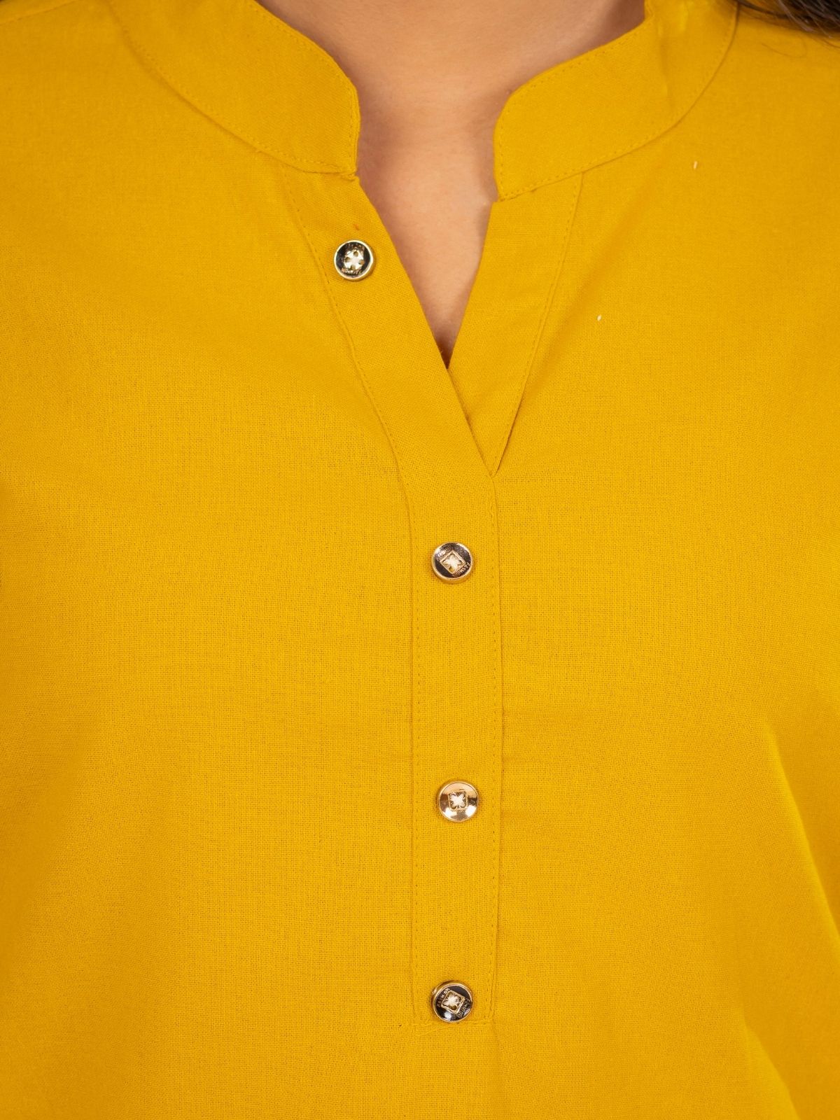 Yellow Cotton Comfort Tops