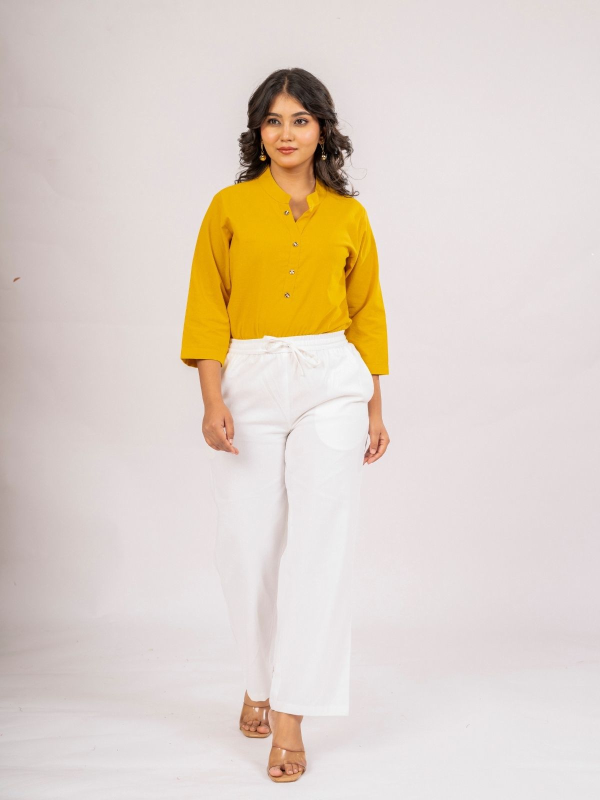Yellow Cotton Comfort Tops