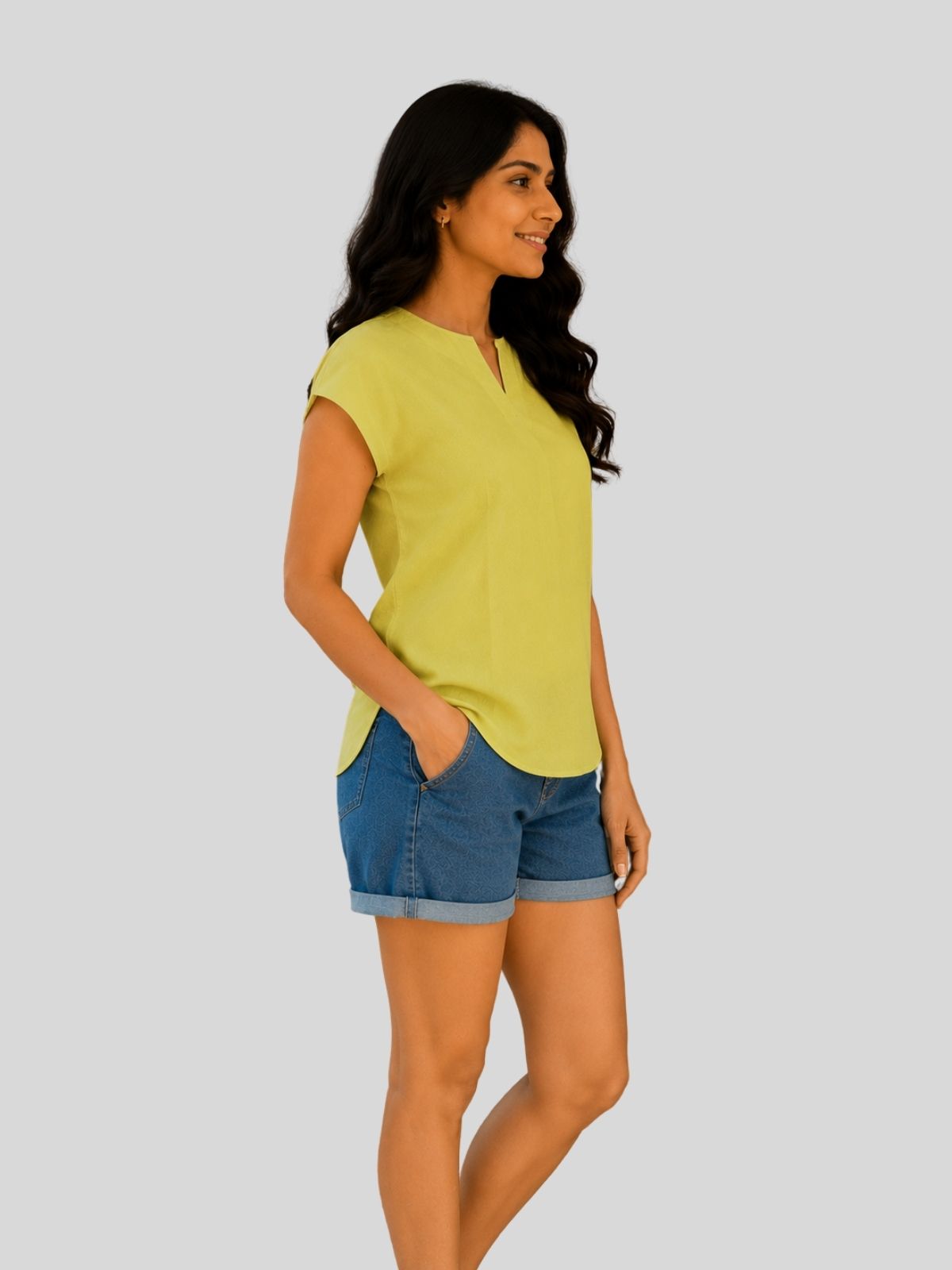Purple & Yellow Cotton Blends Tops Combo