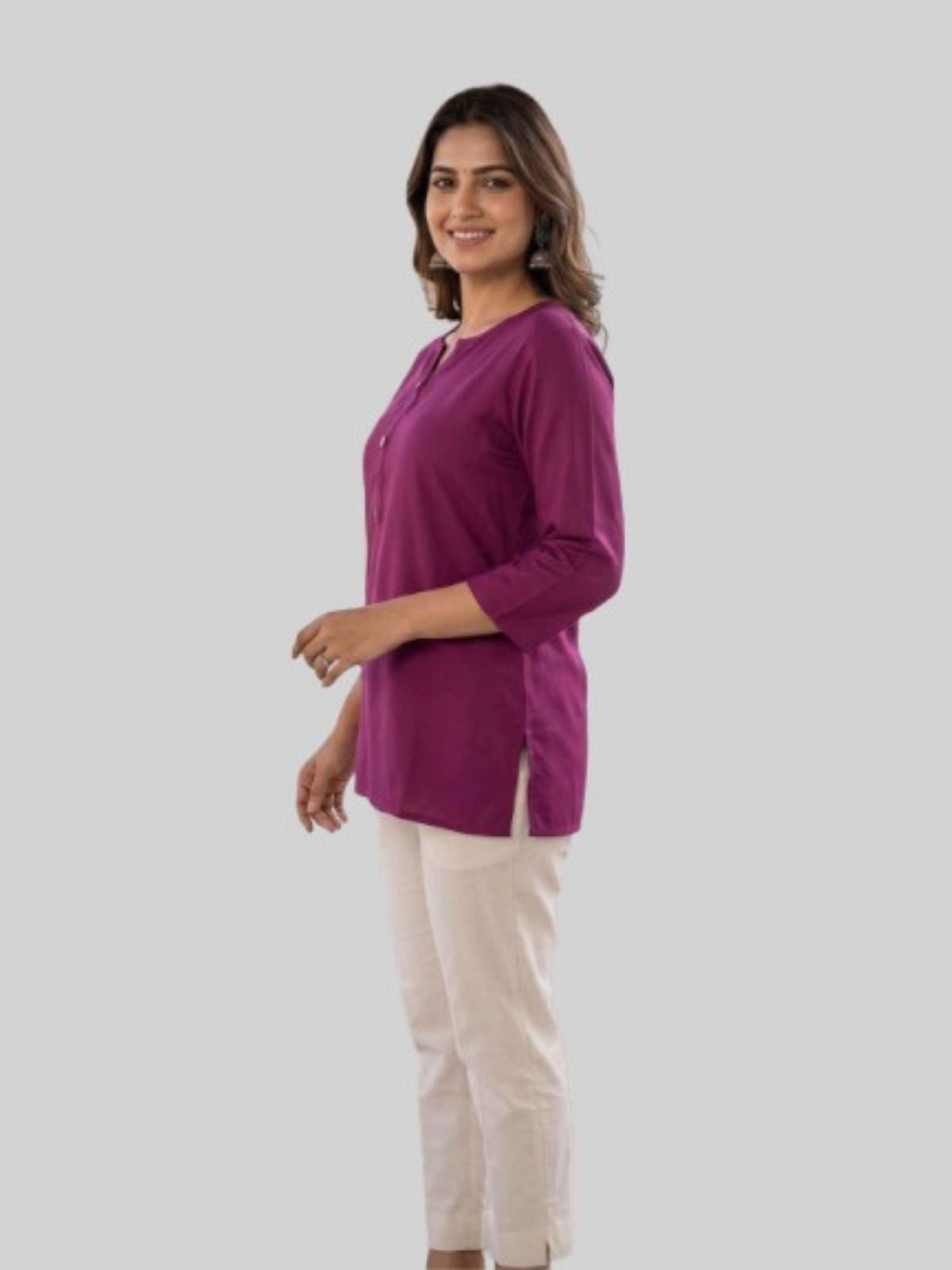 Women Coffee & Wine Rayon Short Kurti