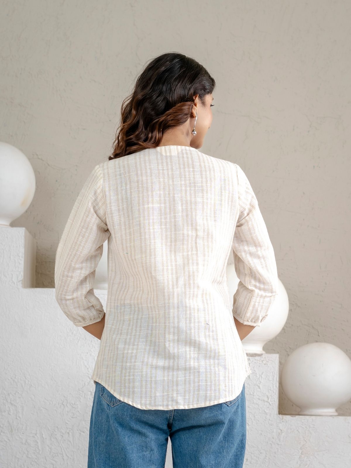 Brown Striped  Shirt
